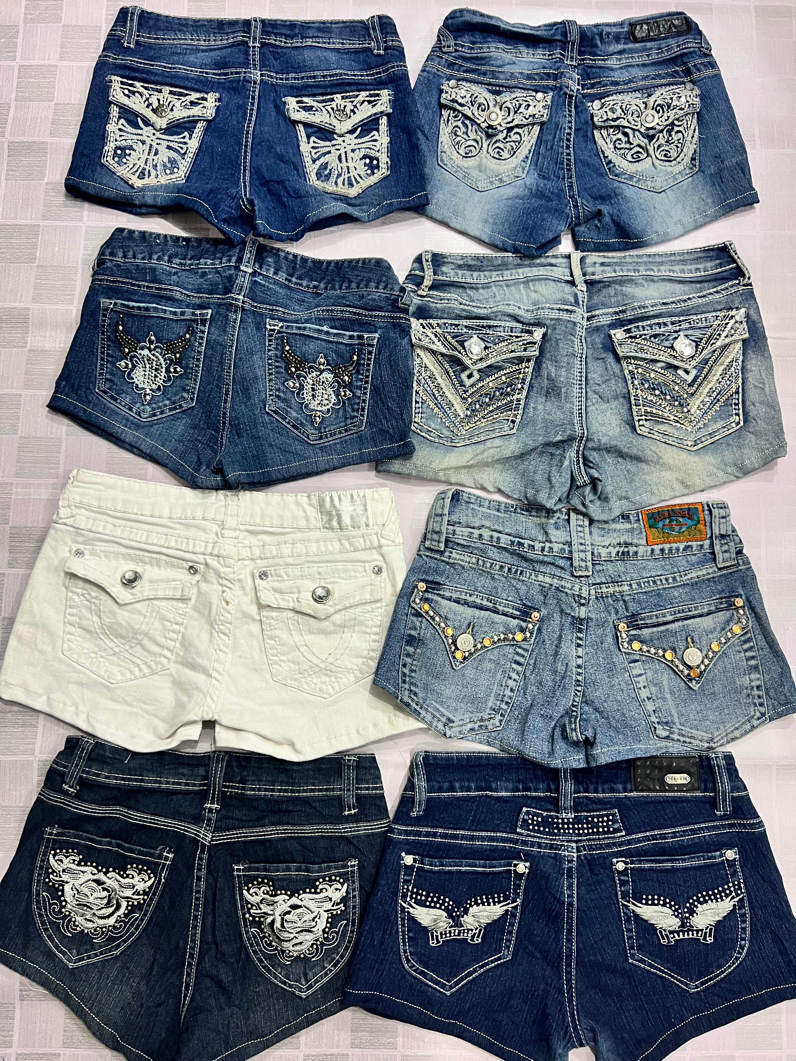 R375 Short en jean sexy revalorisé pour femmes orné