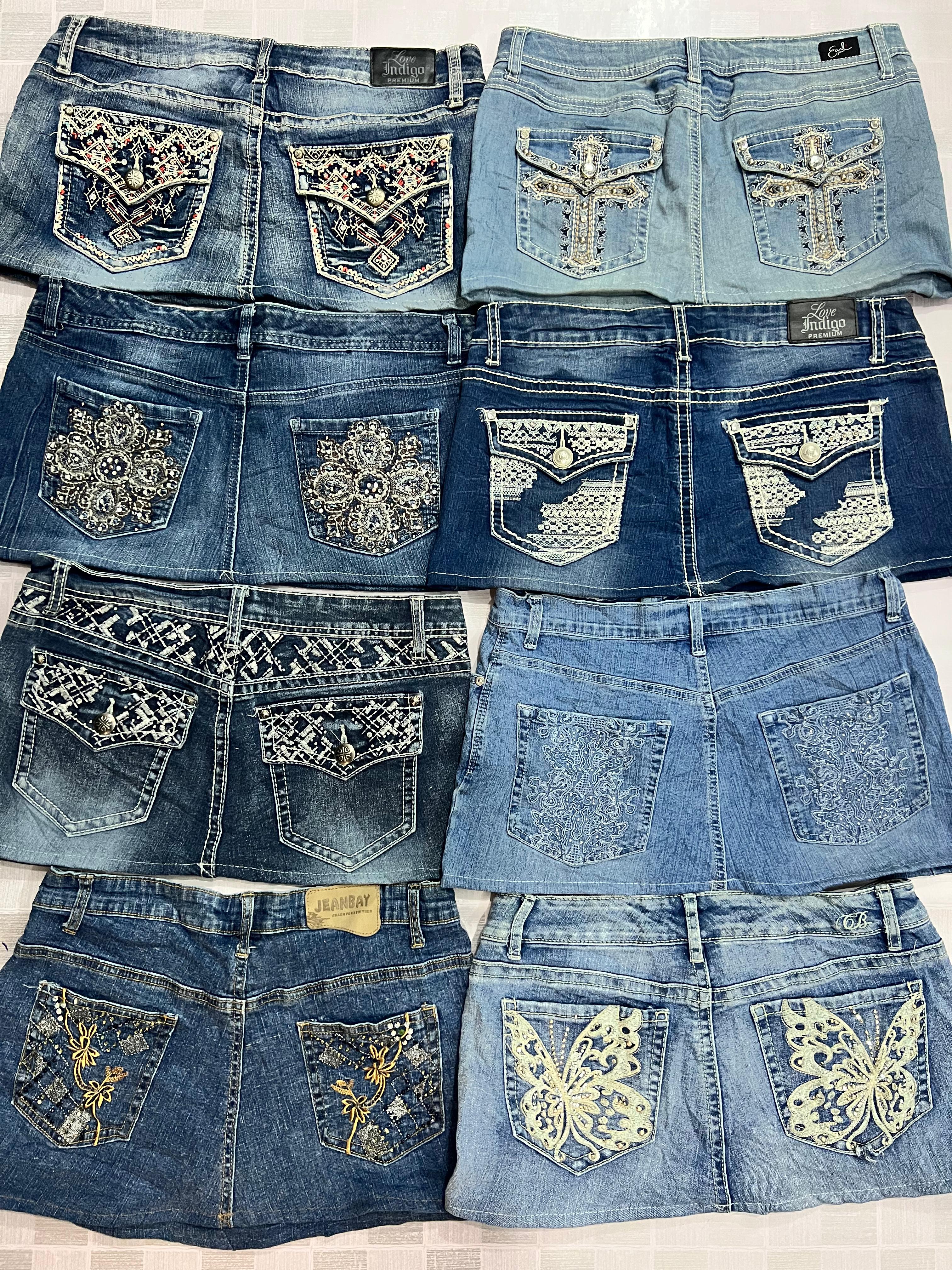 Jupes mini embellies pour femmes upcyclées R376