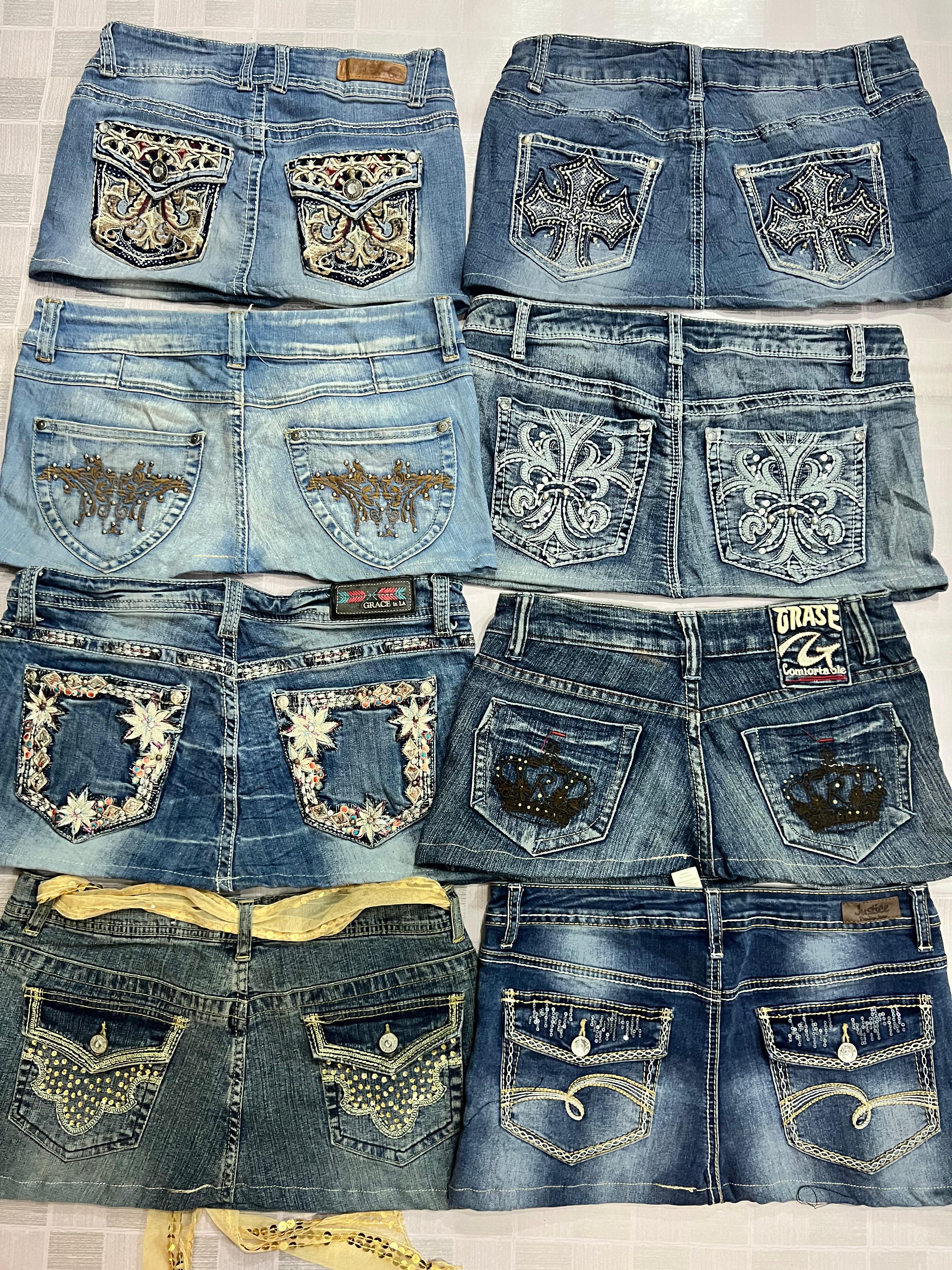 Jupes mini embellies pour femmes R378 upcyclées