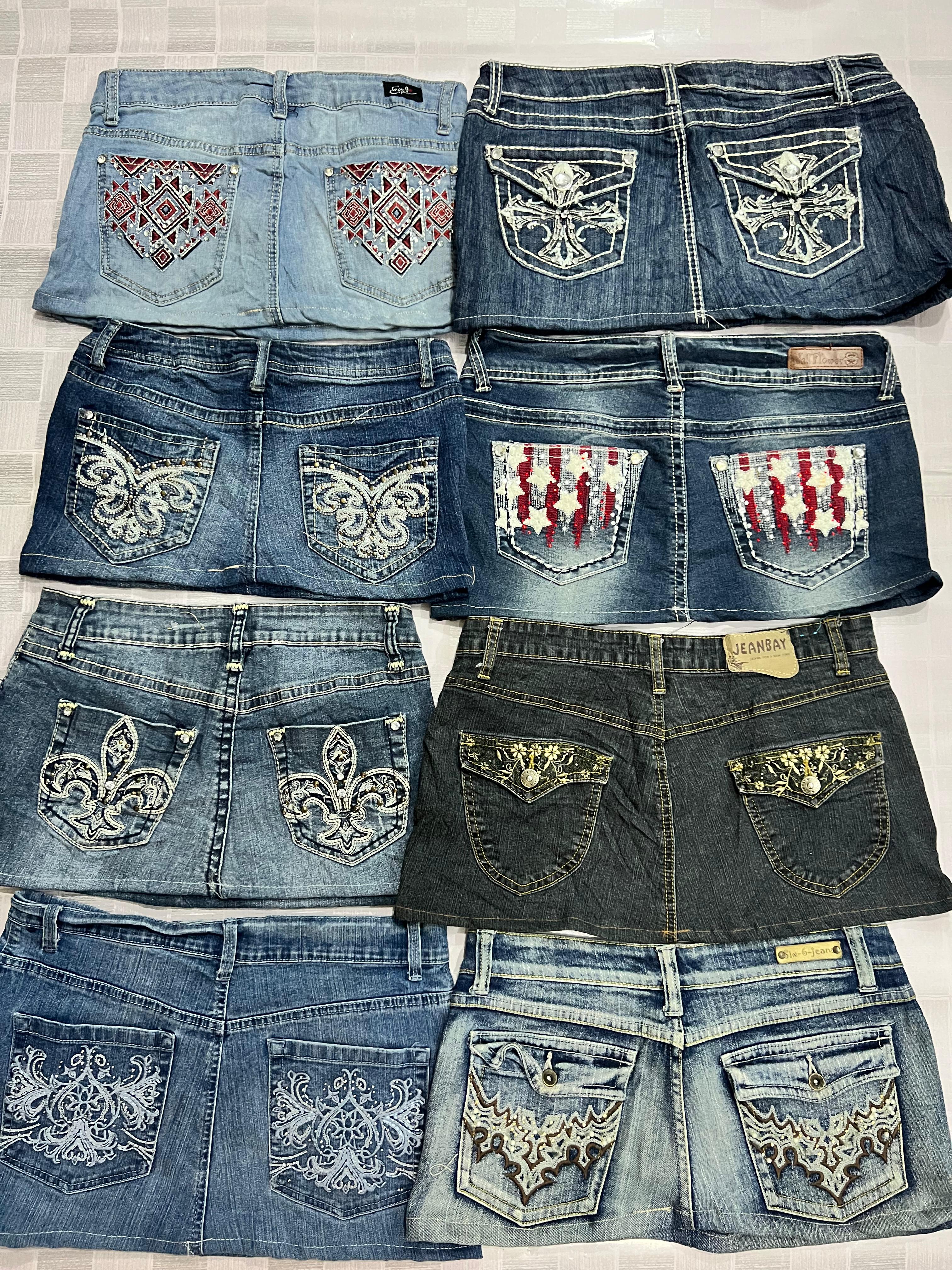 Jupes mini embellies pour femmes R79 upcyclées