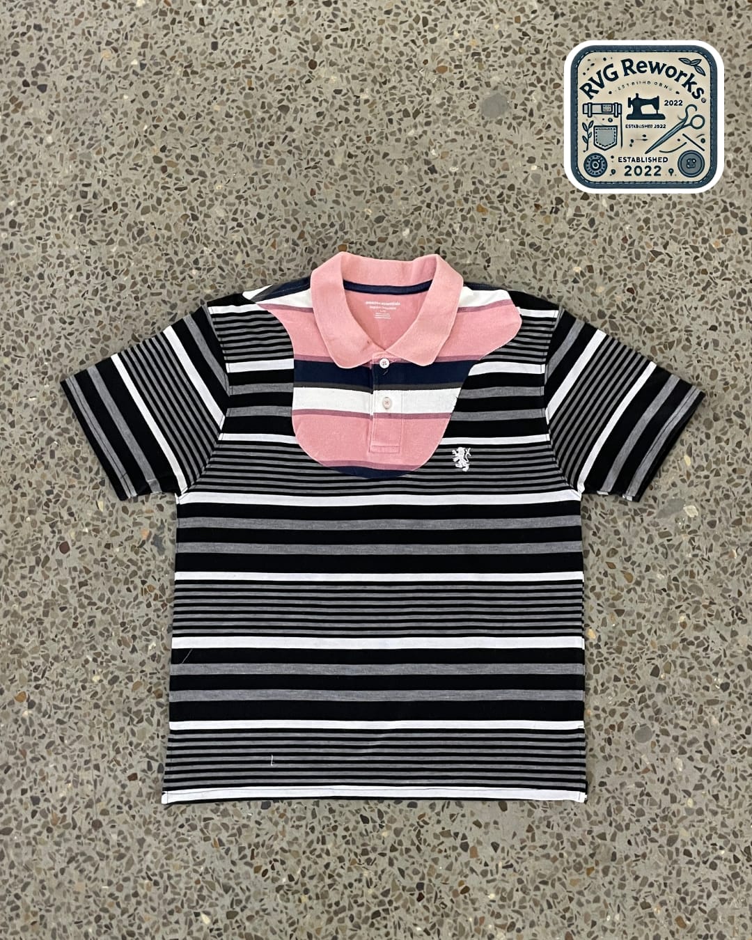 Upcycled Panelled Polo Shirt