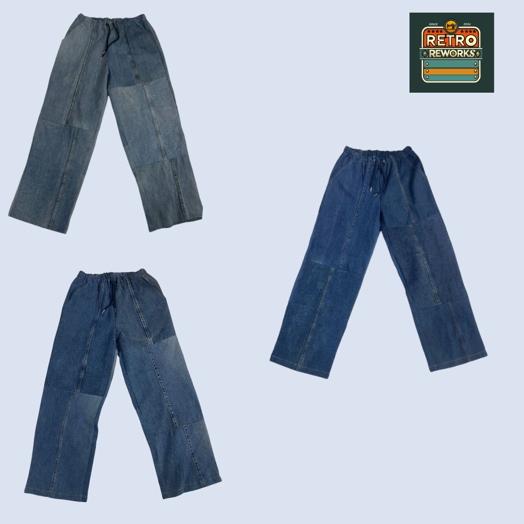 Upcycled Denim Patchwork-Hosen