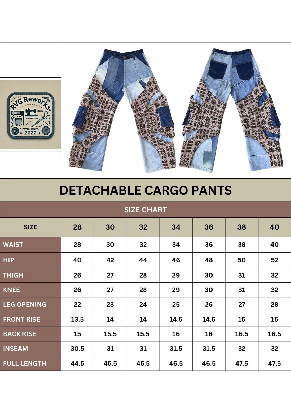 Pantalons cargo à poches détachables recyclés