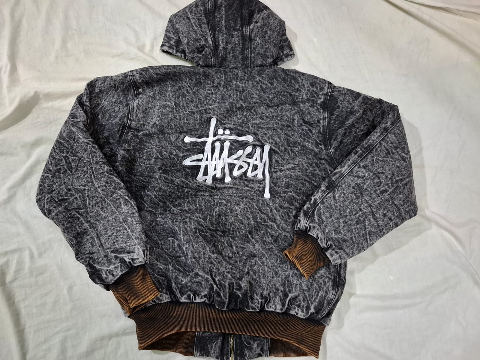 Rework Style Stussy Acid washed Hooded.
