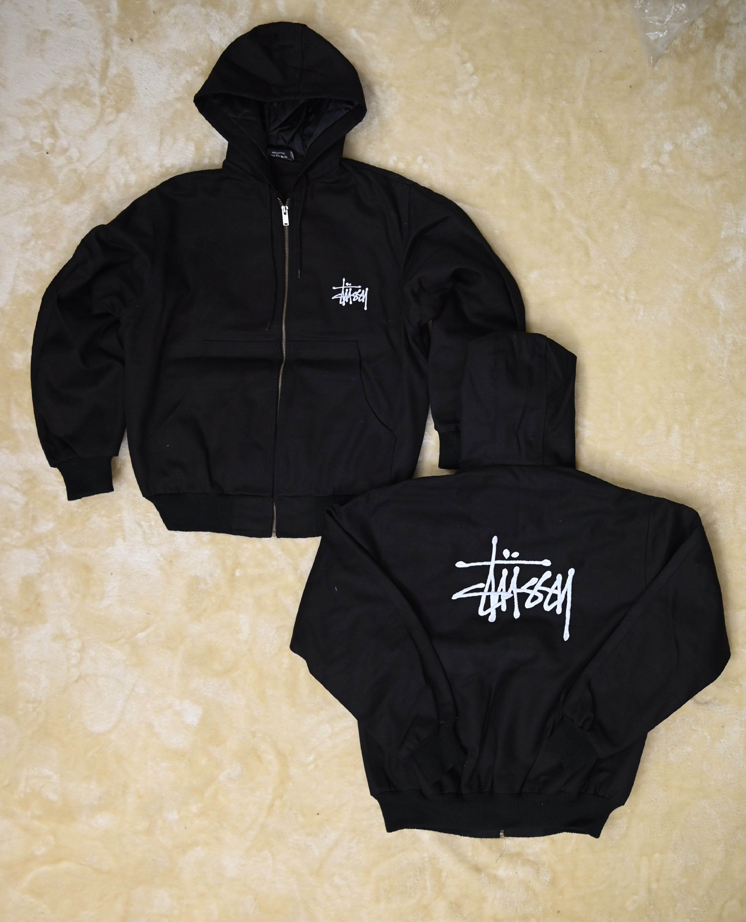 Stussy Black Active Wear Rework Style Jackets, Stussy Embroidery (front & back), (SE-015), 10 pcs