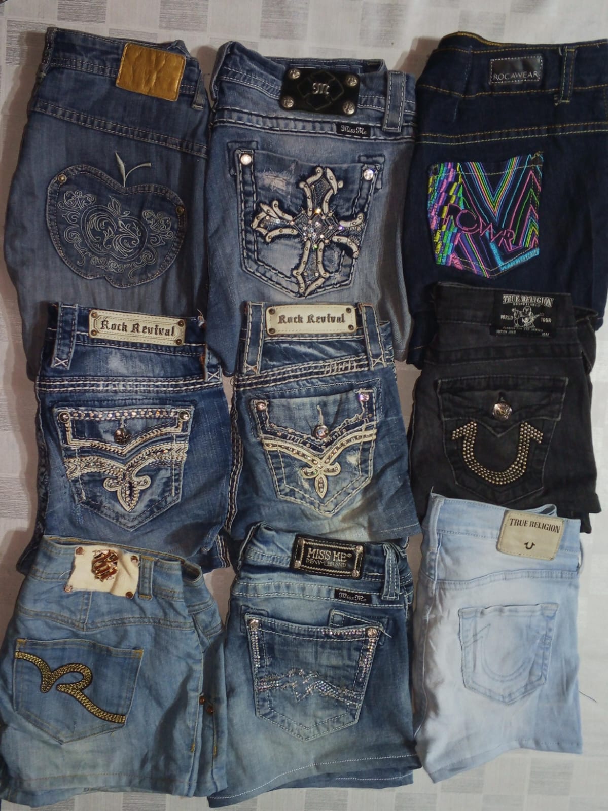 MISS ME TRUE RELIGION ROCK REVIVAL MINI MICRO SHORTS