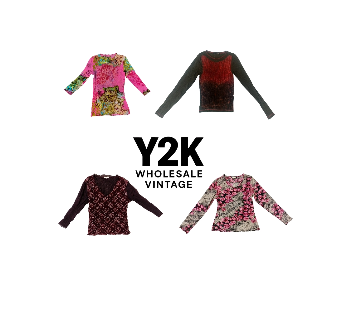 Y2K European Mesh Long sleeve Tops with cop copen (YWV65)