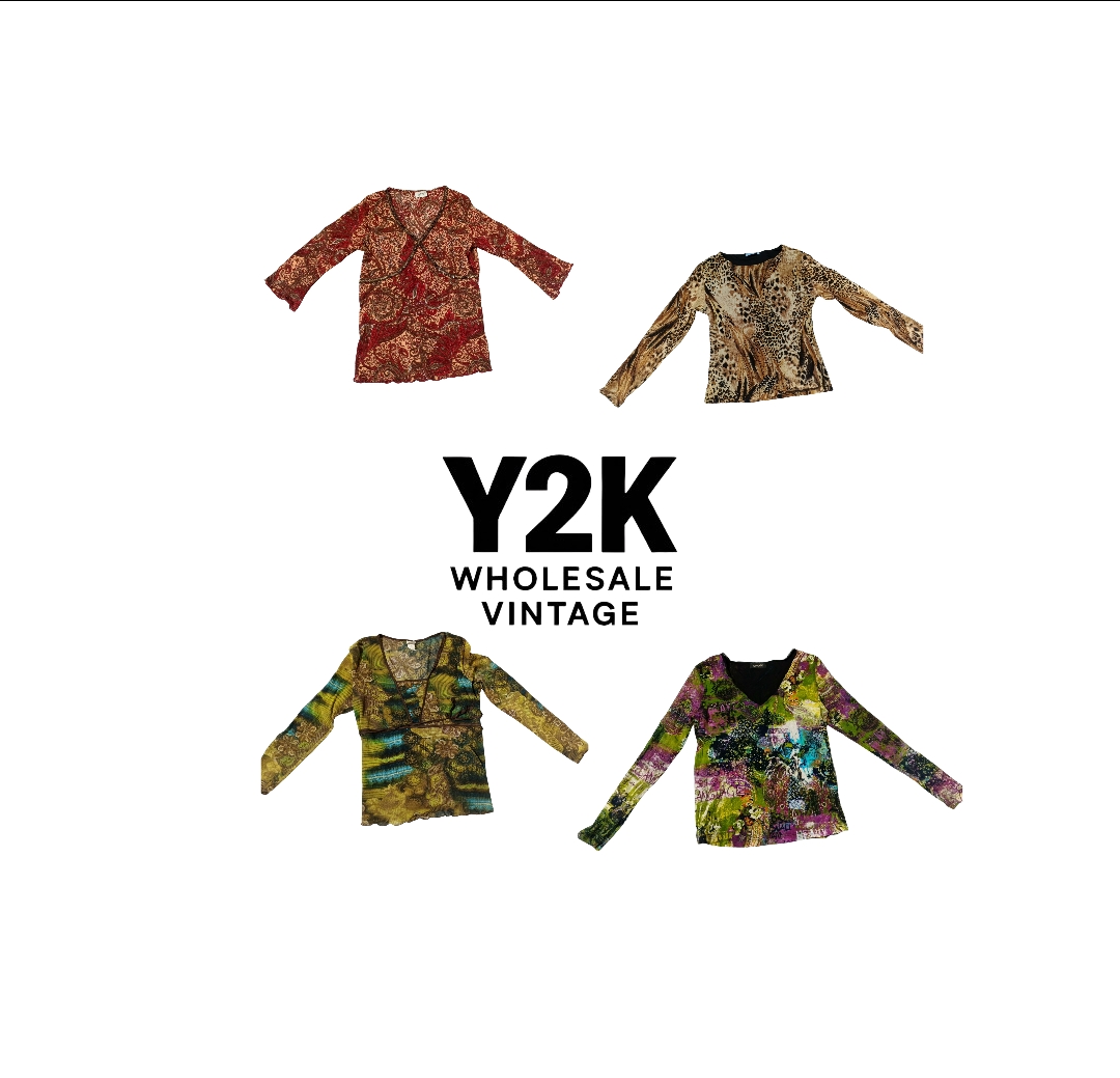 Y2K European Mesh Long sleeve Tops (YWV74)