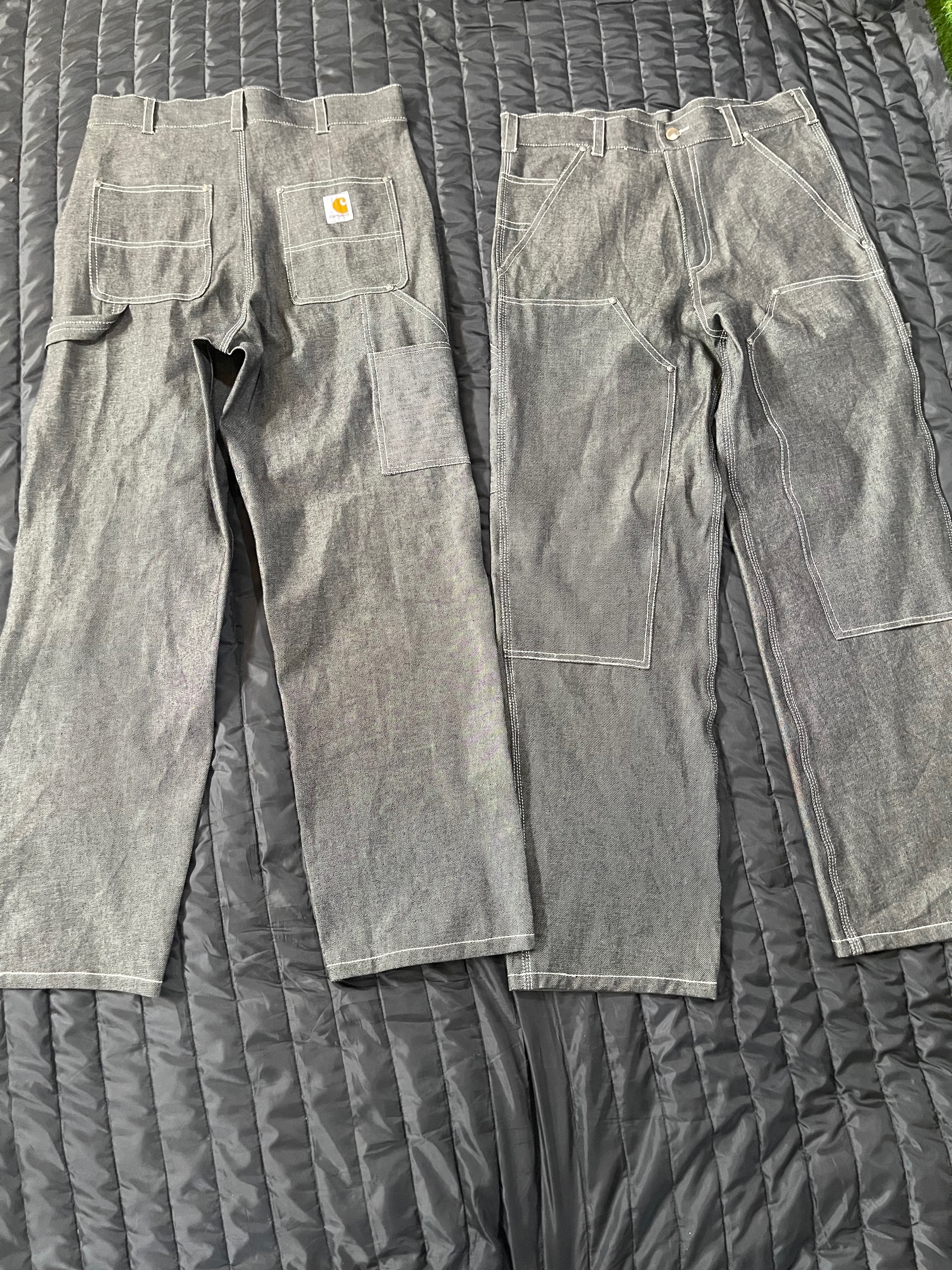 Carhartt rework style grey denim pant