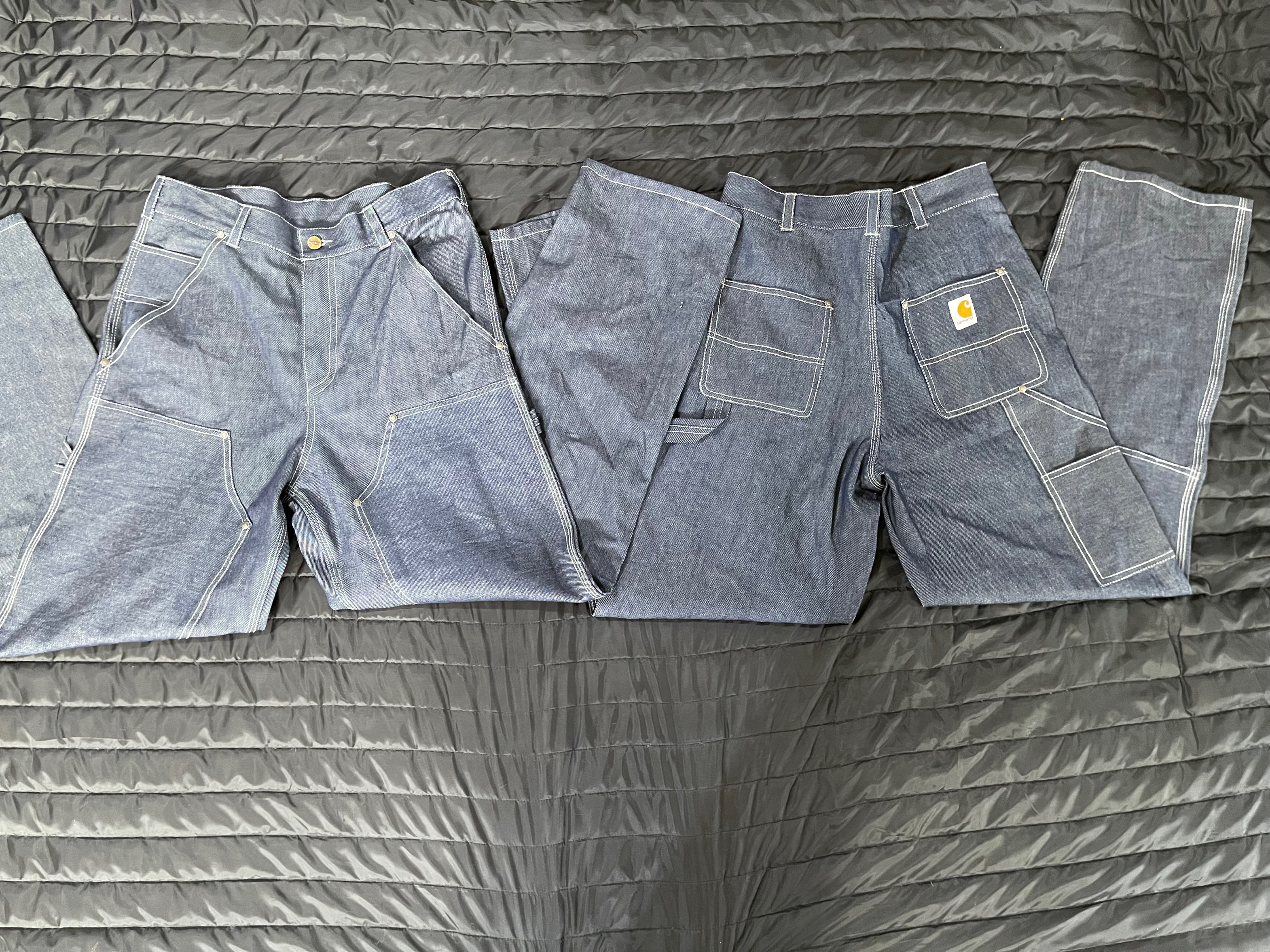 Carhartt rework style blue denim pant