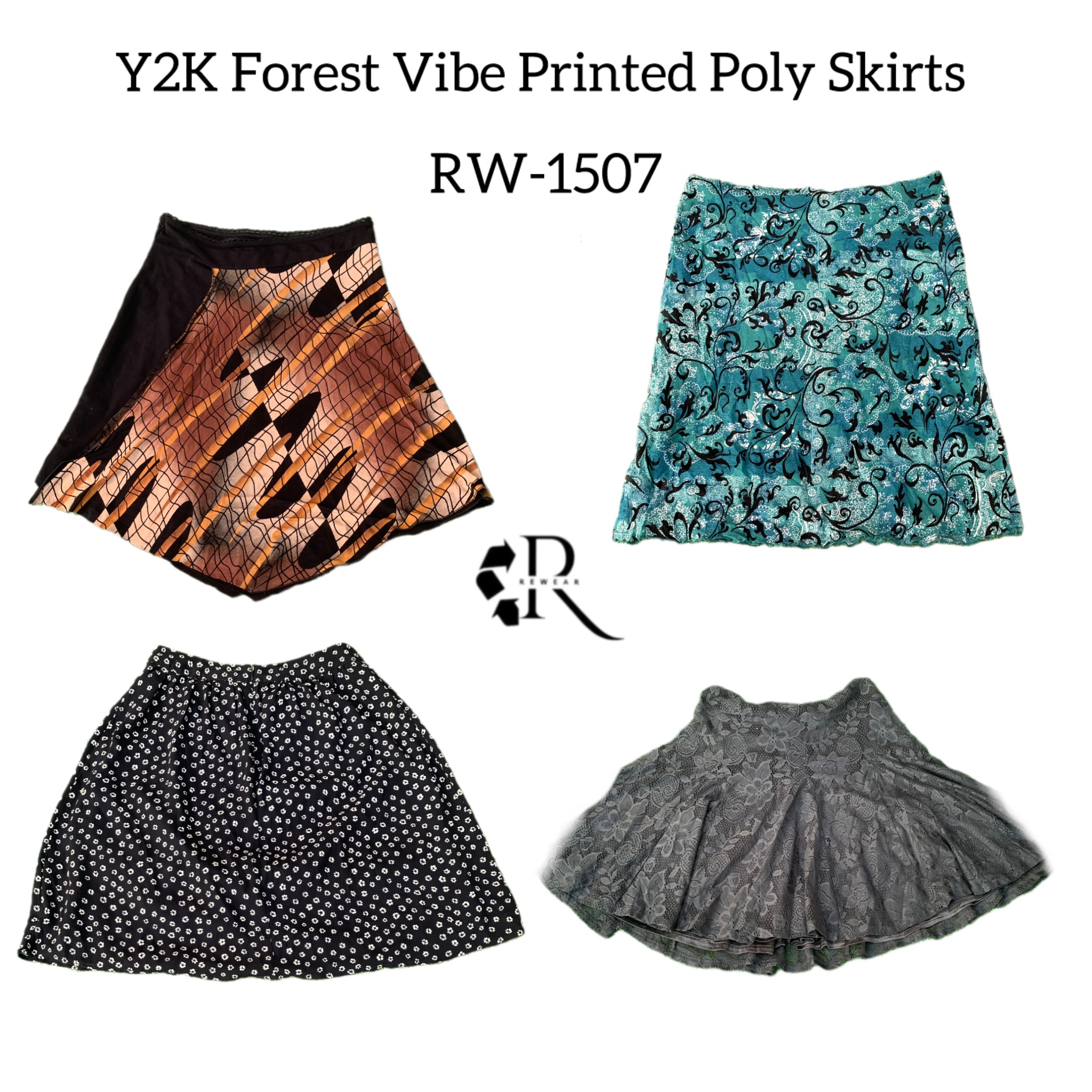 Y2K Forest Vibe Poly Skirts RW-1507