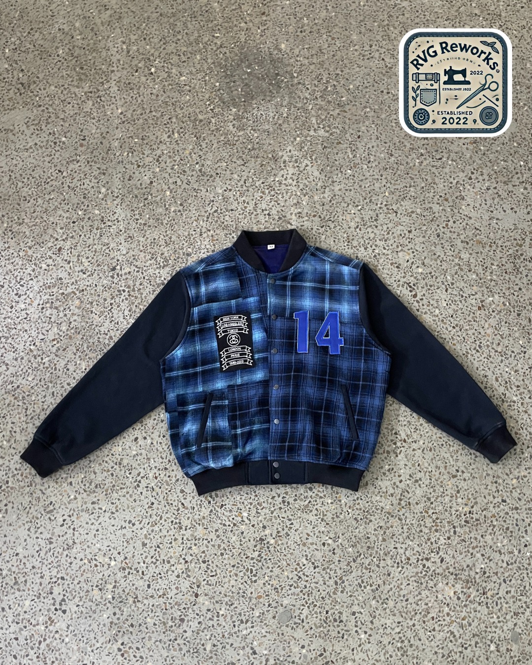 Upcycled Patchwork Varsity Jacket