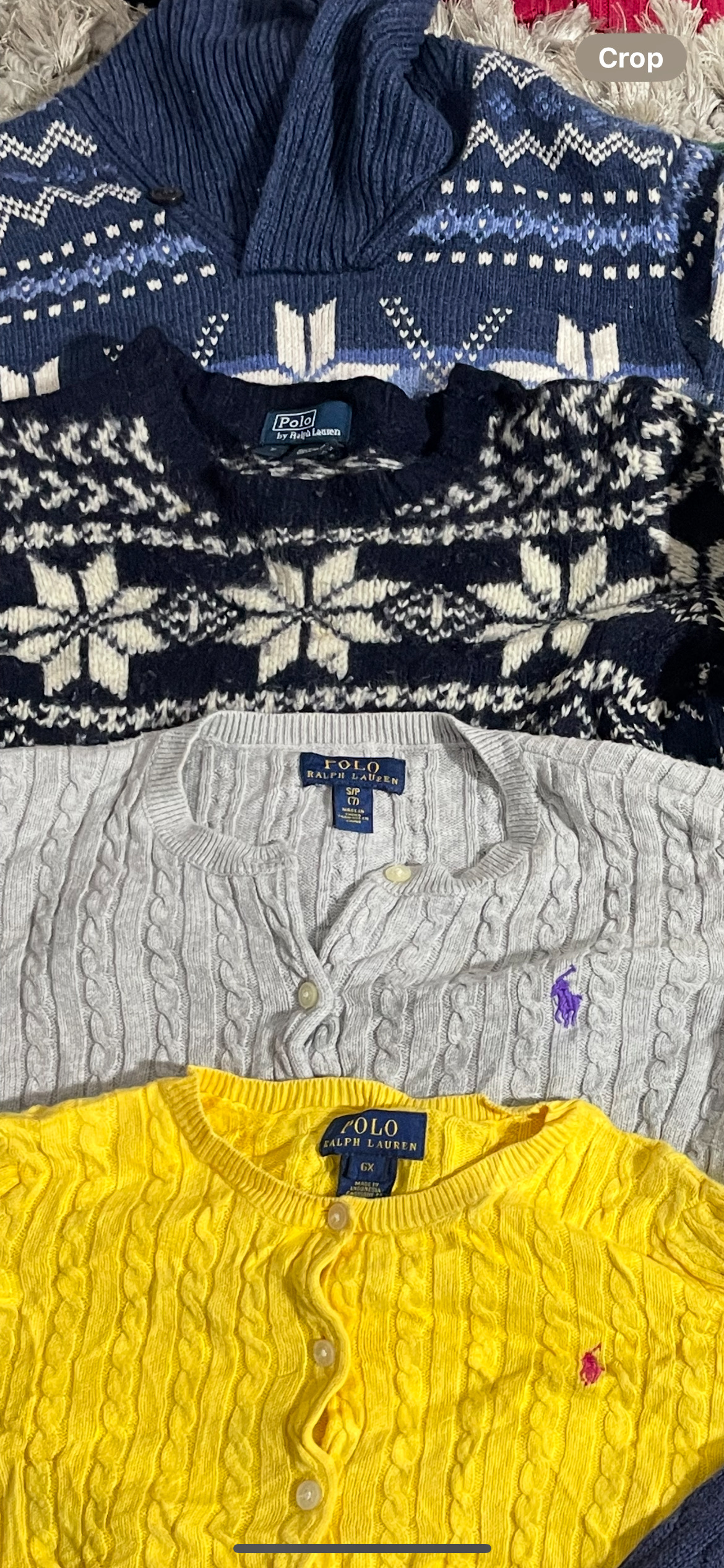 Ralph Lauren cable kind and 1/4 and full zip kids