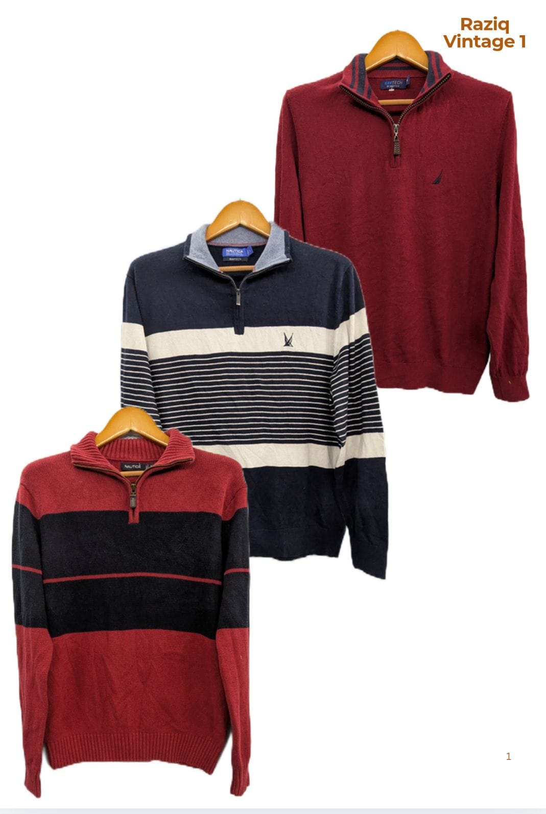 💥 RV1935 Nautica pull-over en tricot 1/4 Zip