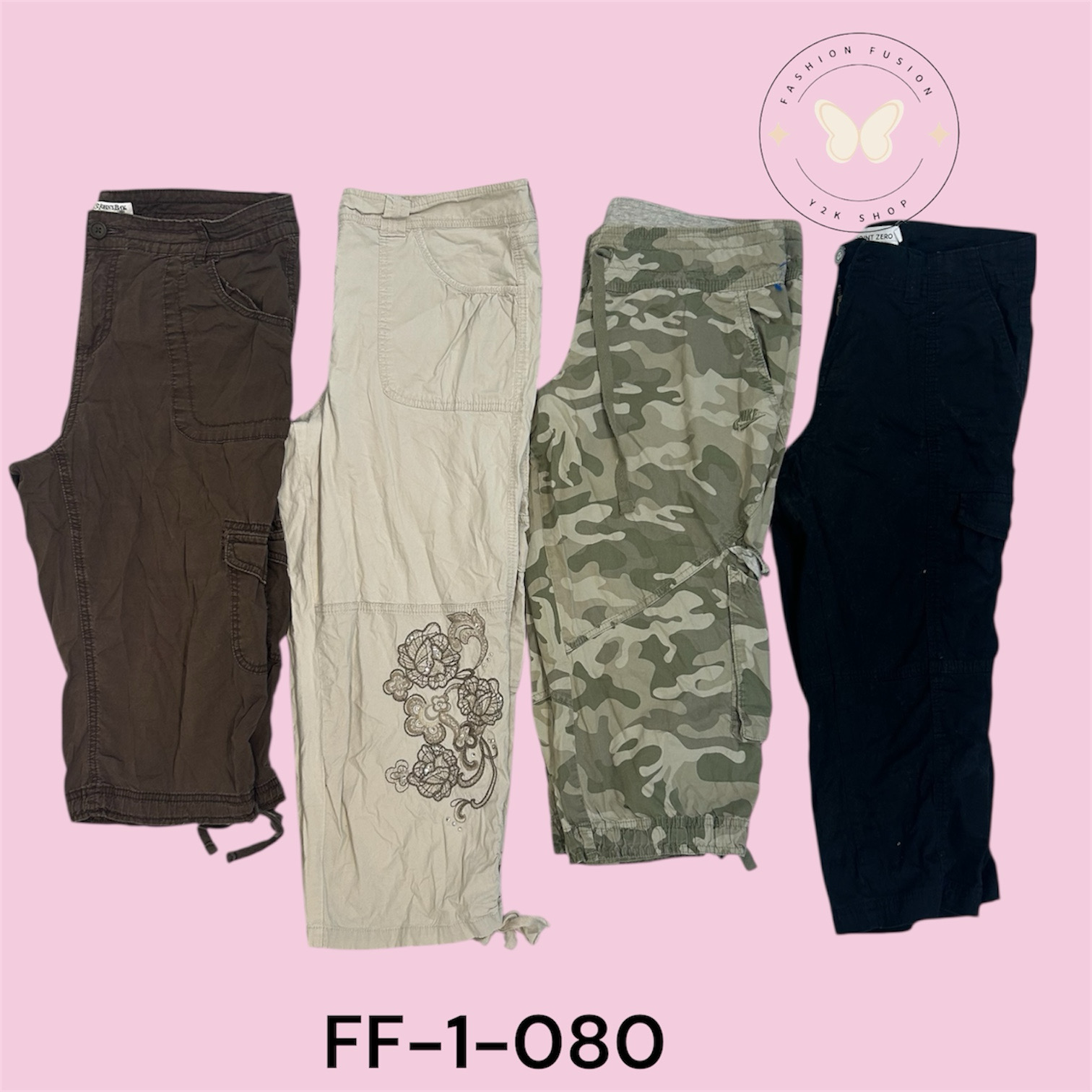 Comfortable Cargo Capri Pants (FF-1-080)