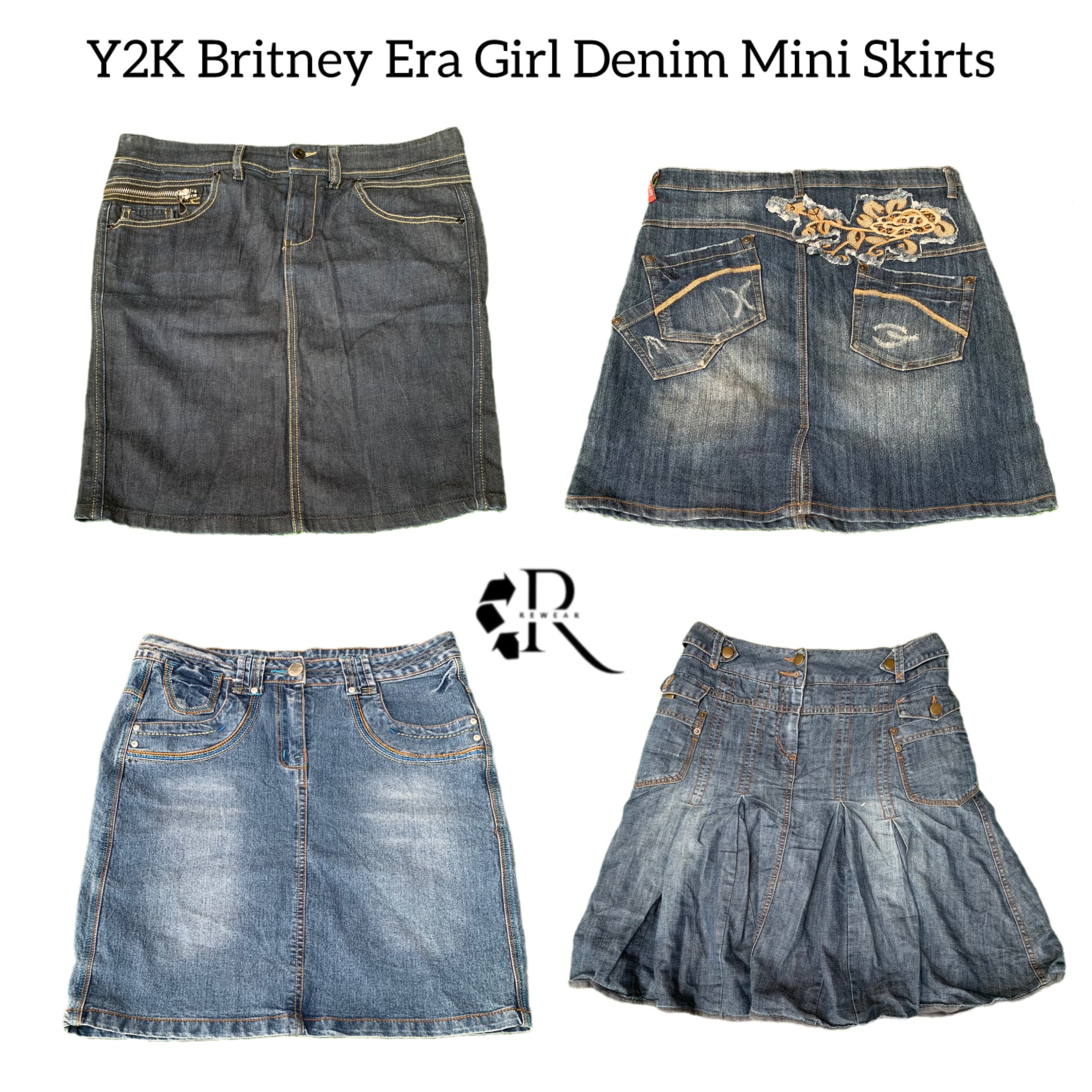 Y2K Britney Era Mädchen Denim Minirocke
