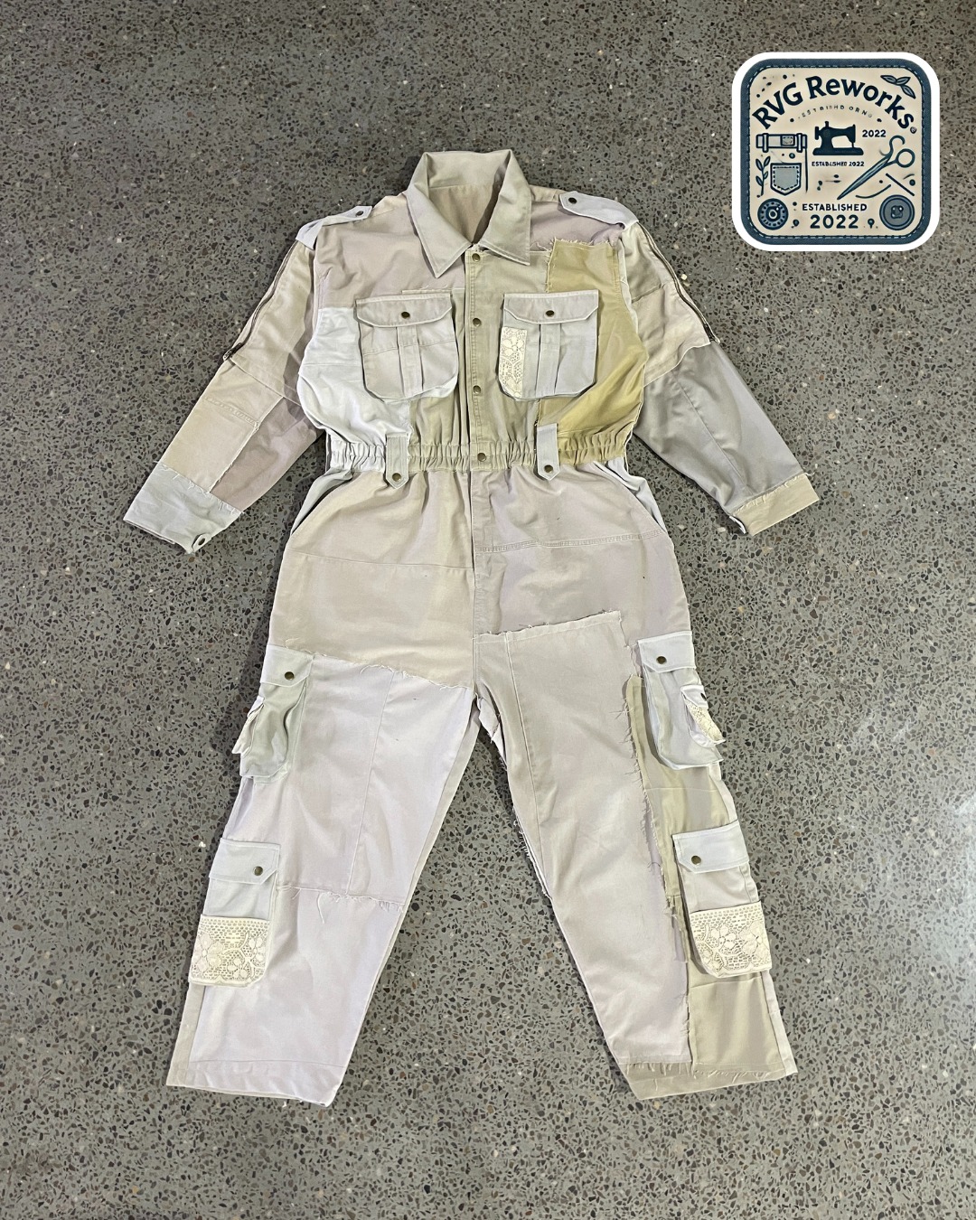 Upcycled Utility Patchwork Jumpsuit