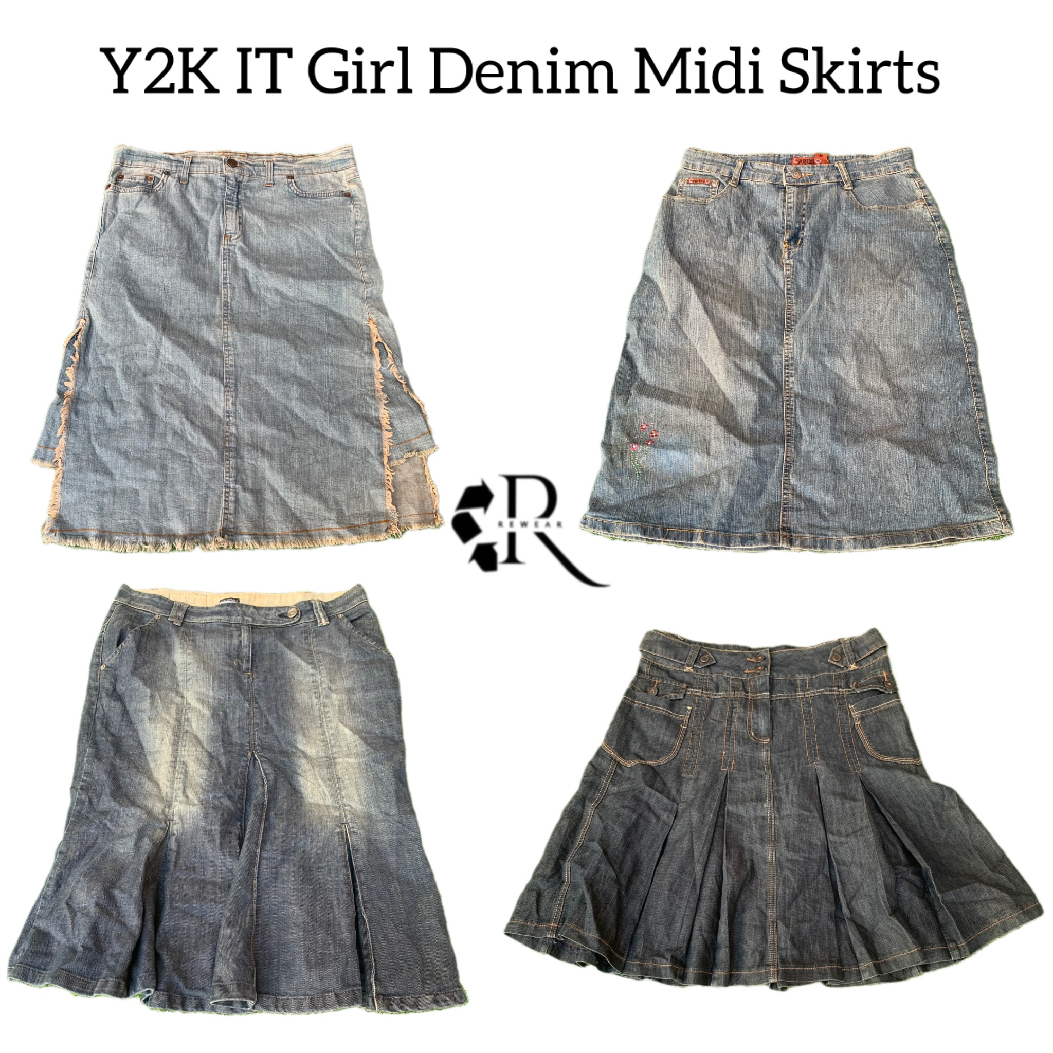 Jupes midi en denim Y2K IT Girl RW-1523