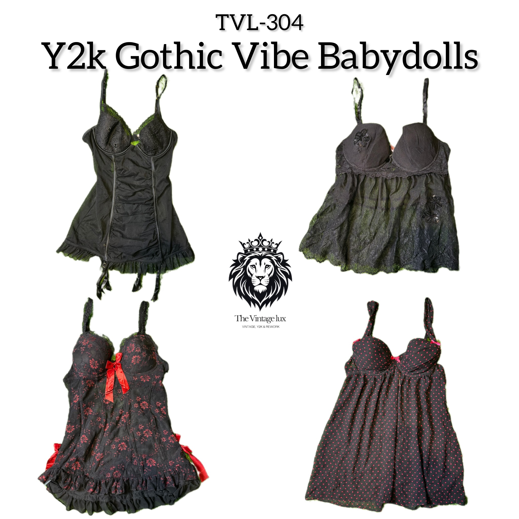 Y2K Gothic Vibe Babydolls (TVL-304)
