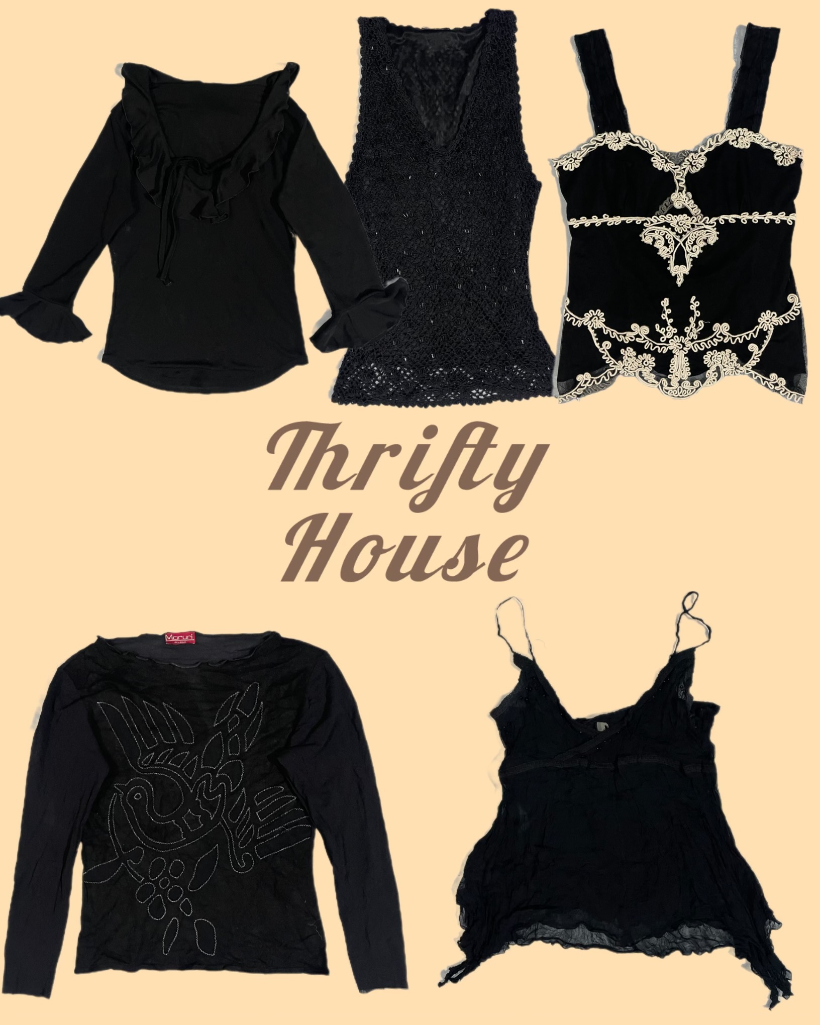 Essentiels Noirs Y2k Tops Curés (TH/170)