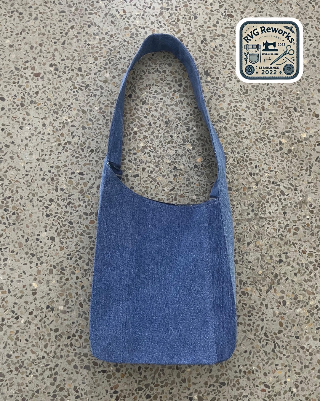 Upcycled Minimalist Denim Shoulder Bag