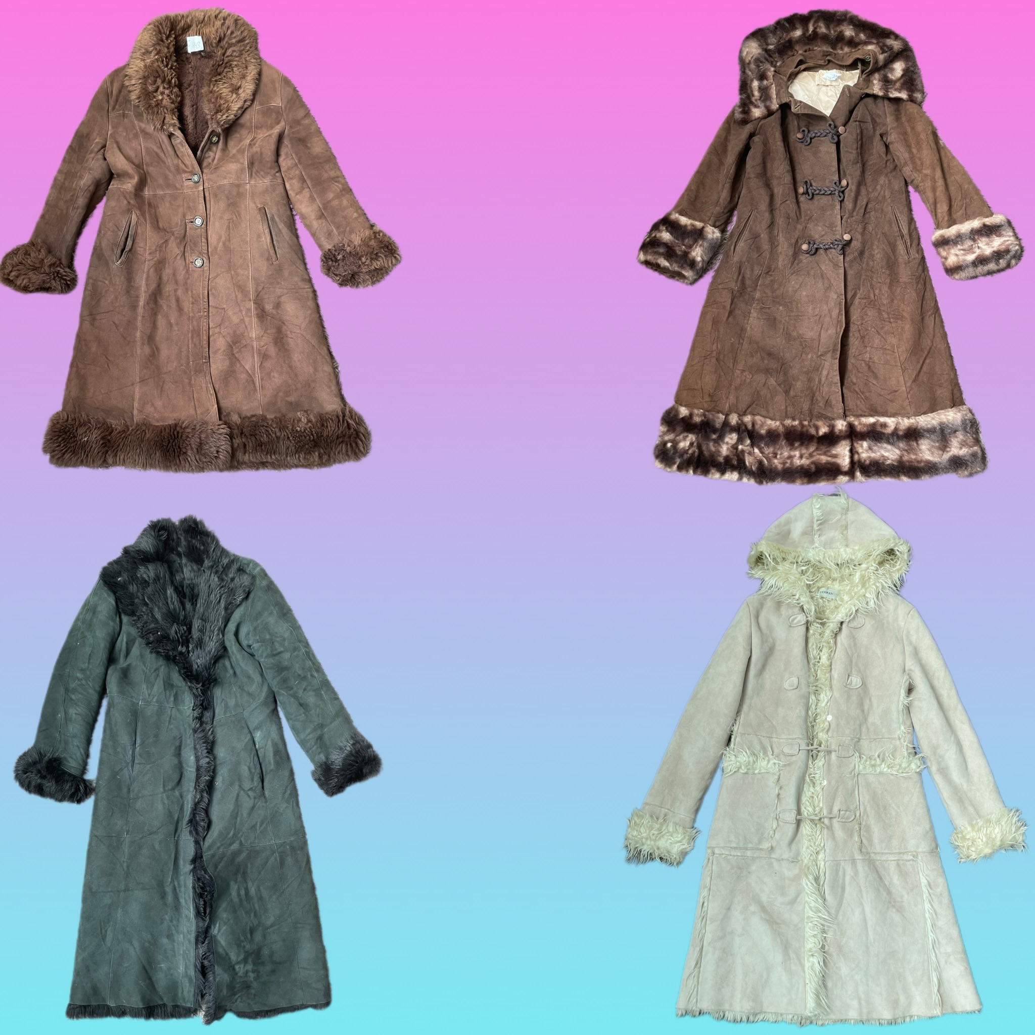 Y2K Long Afghan Coat (TS-092)