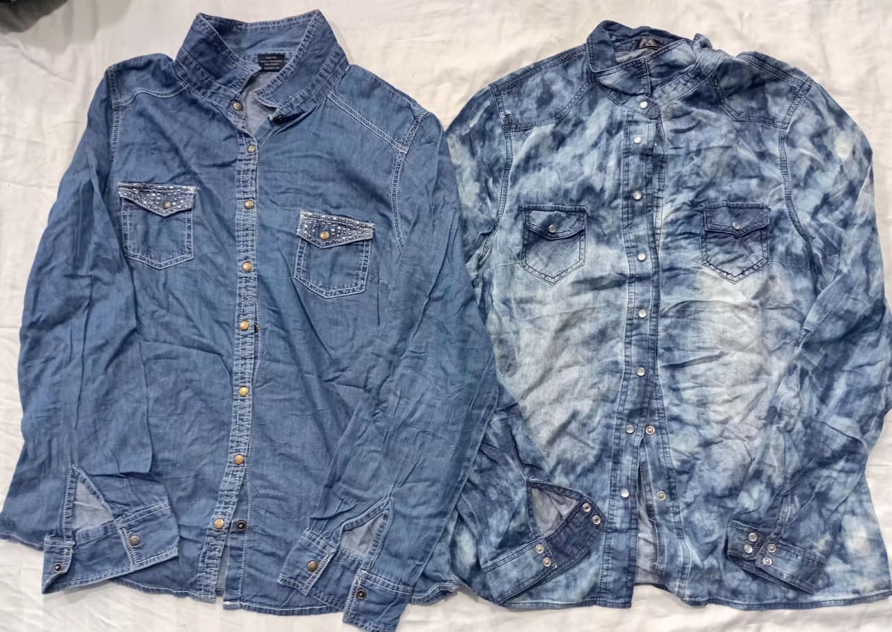 CR6222 Y2K Denim Blouse