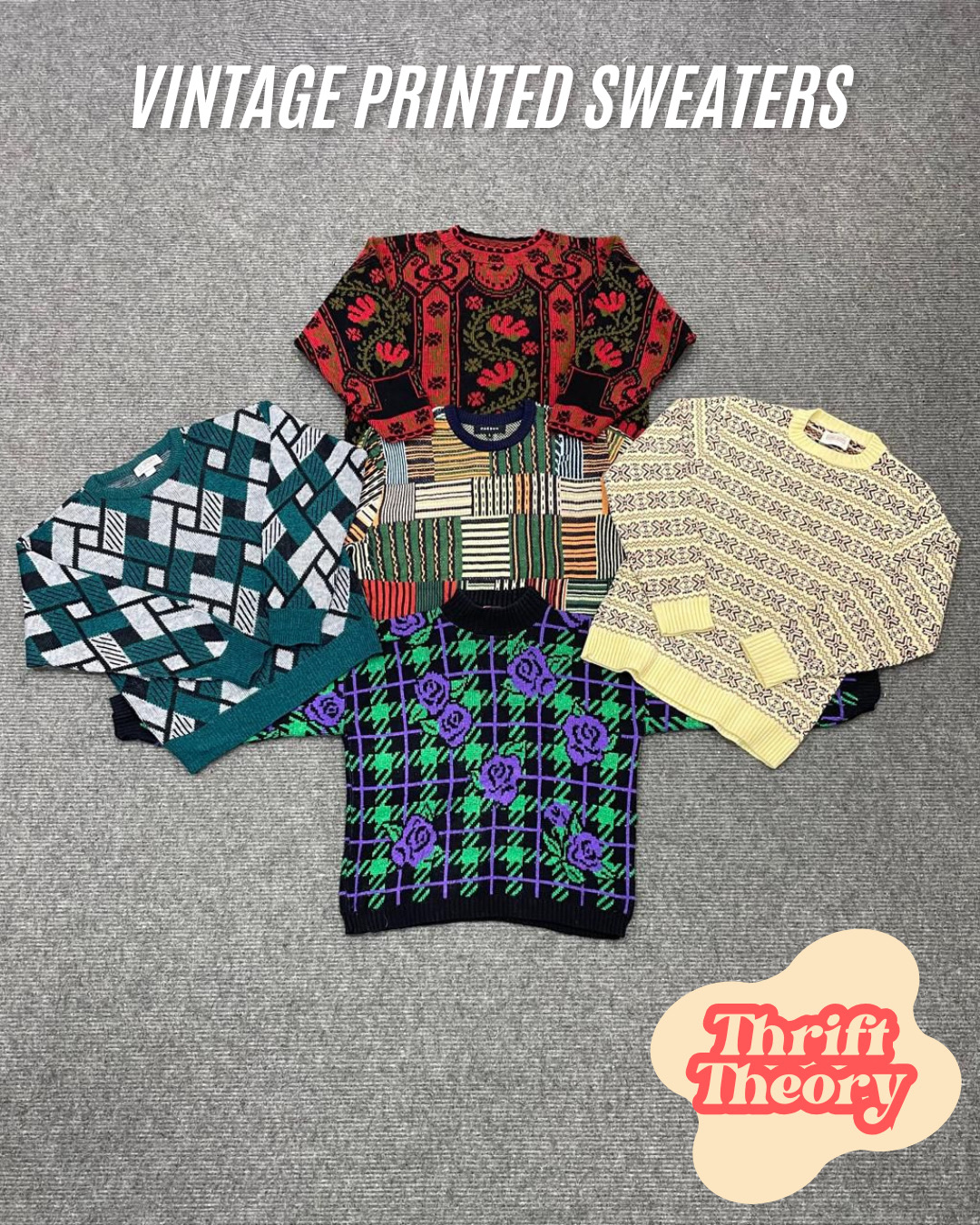 Vintage Printed Sweaters - (30/01)