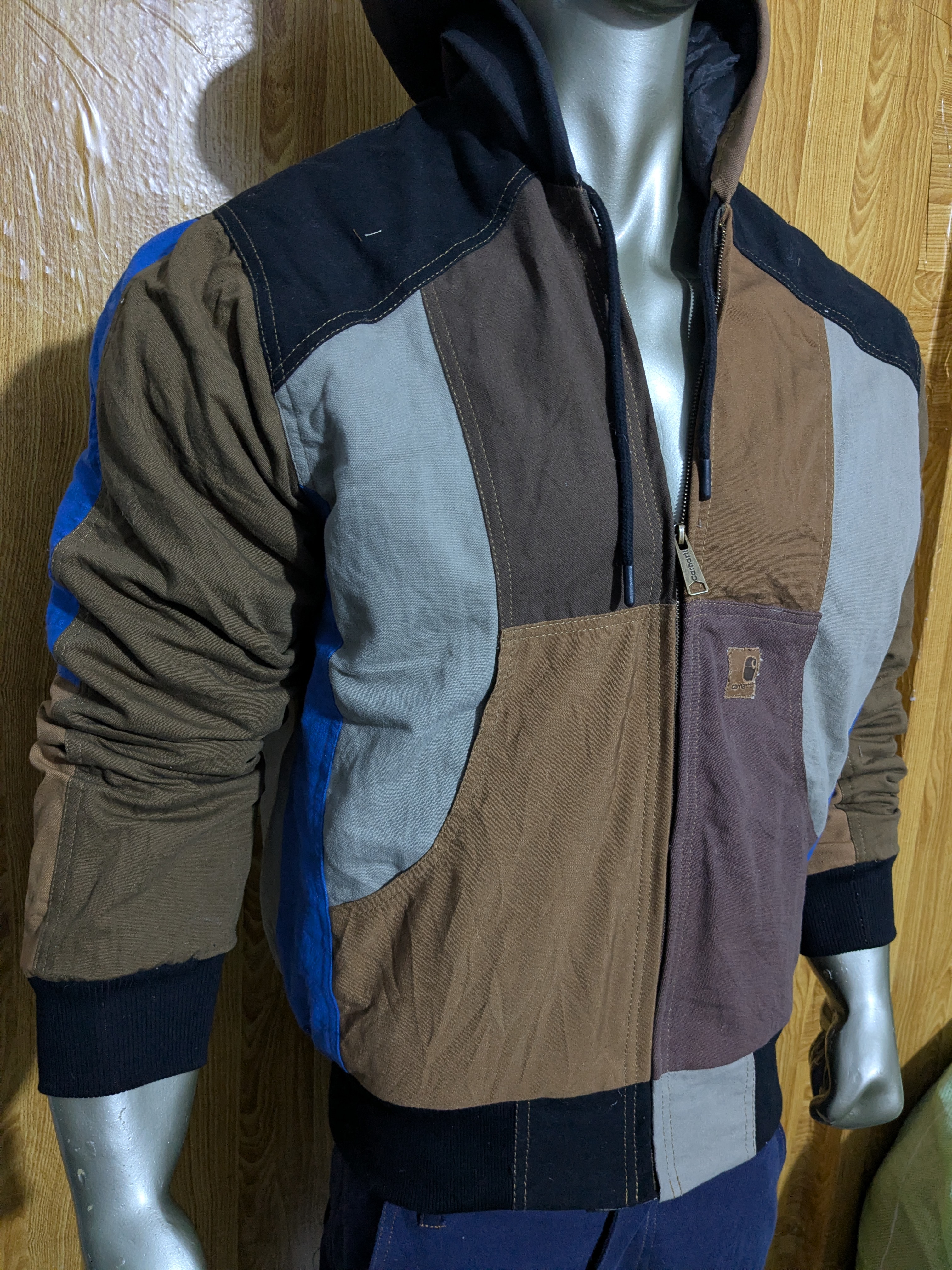 Upcycle Carhartt jacket Hoodie multi color