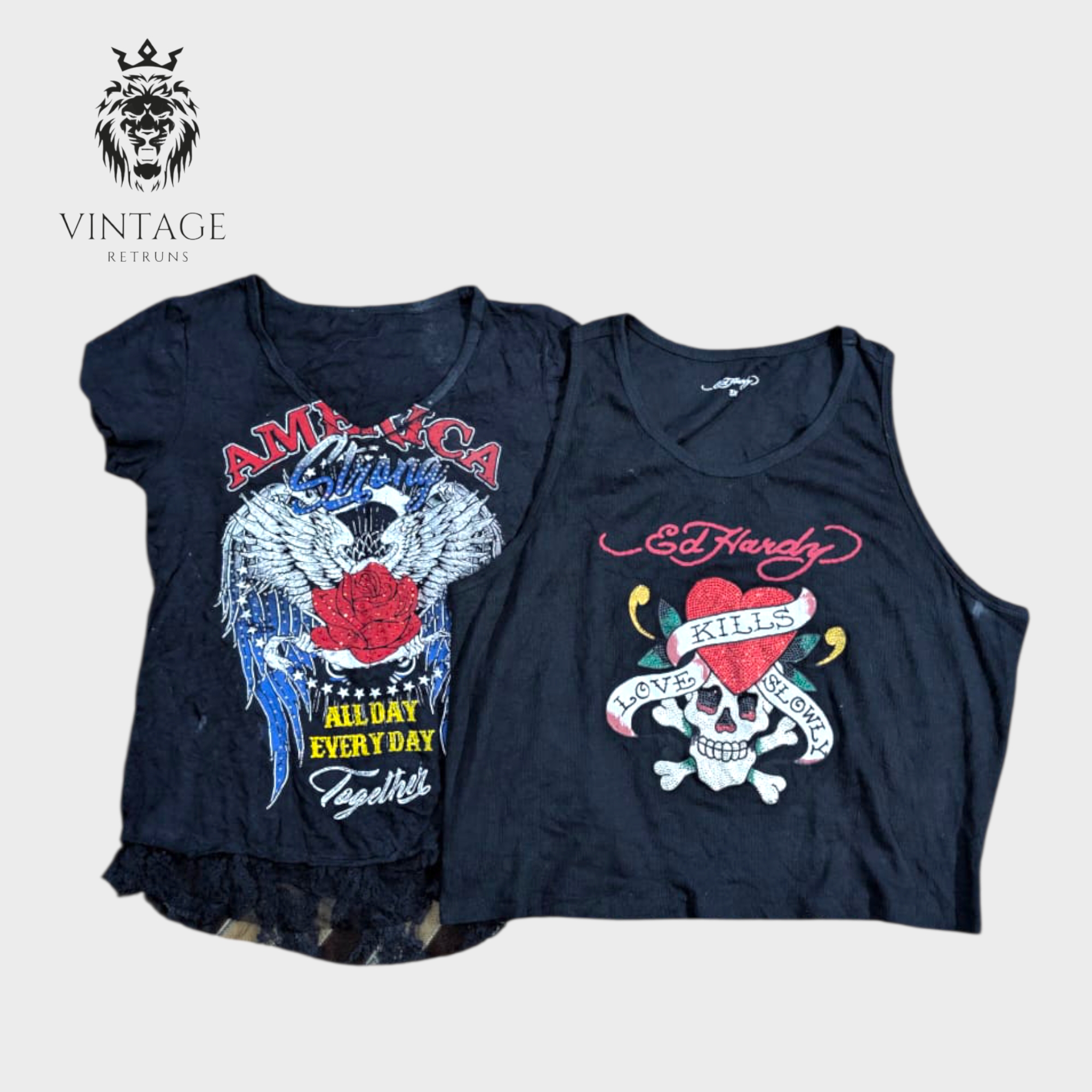 Affliction Style And Y2K Baby Tees