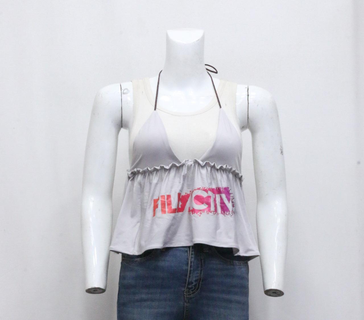 CR1190 Top de Cami Babydoll Gráfico Reciclado