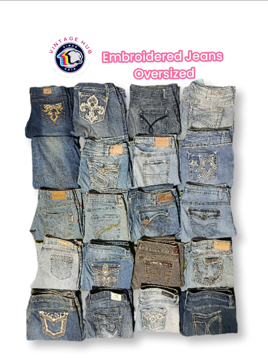 Embroidered Jeans - Oversized VH03