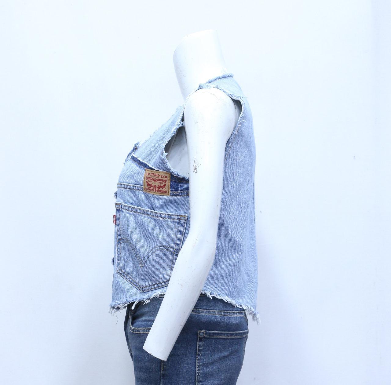 CR1194 Upcycled Denim Buckle Vest