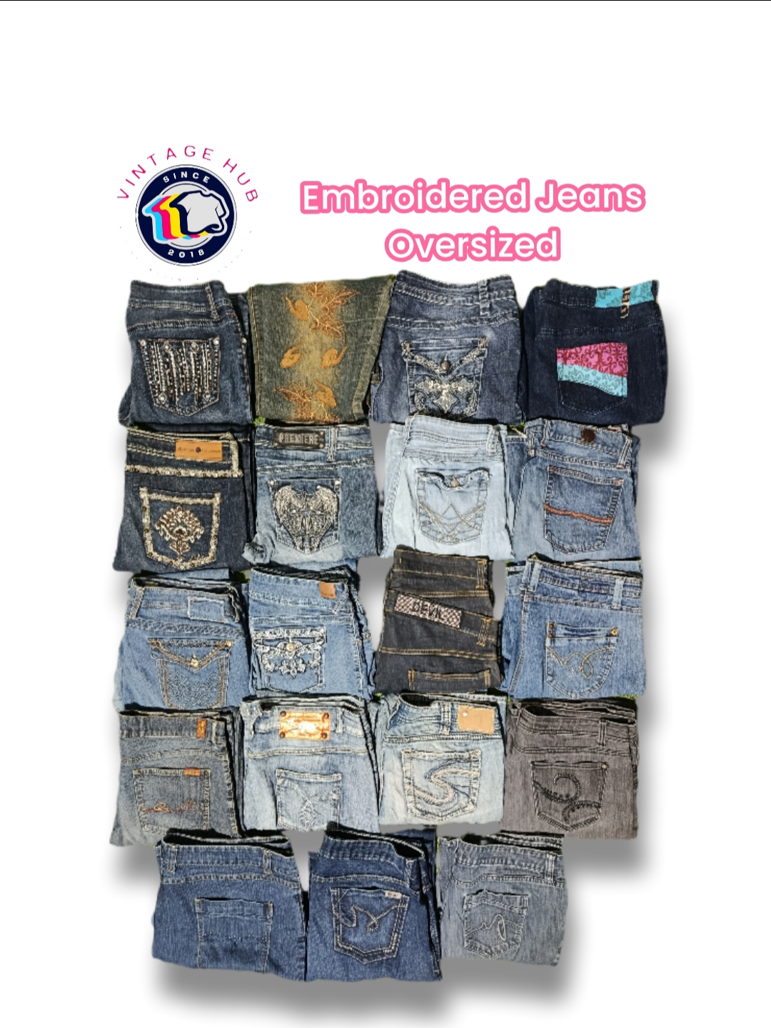 Jeans Bordados - Oversized VH04
