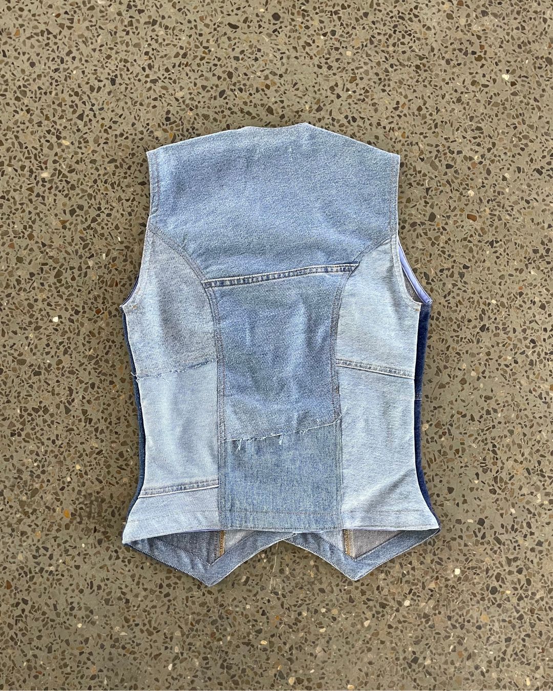 Upcycled Patchwork Denim Weste