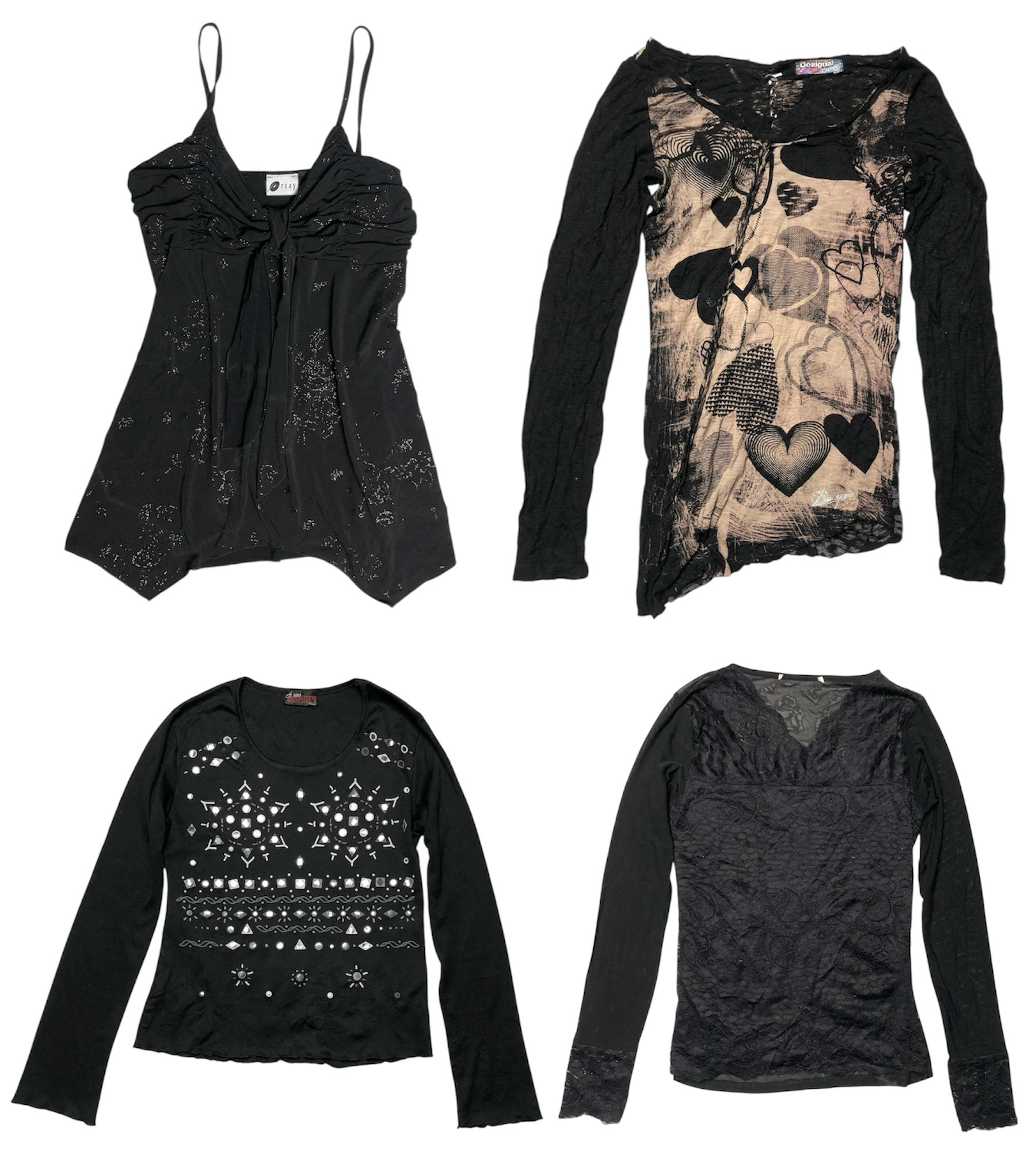 Goth e Tops pretos y2k: TT-132