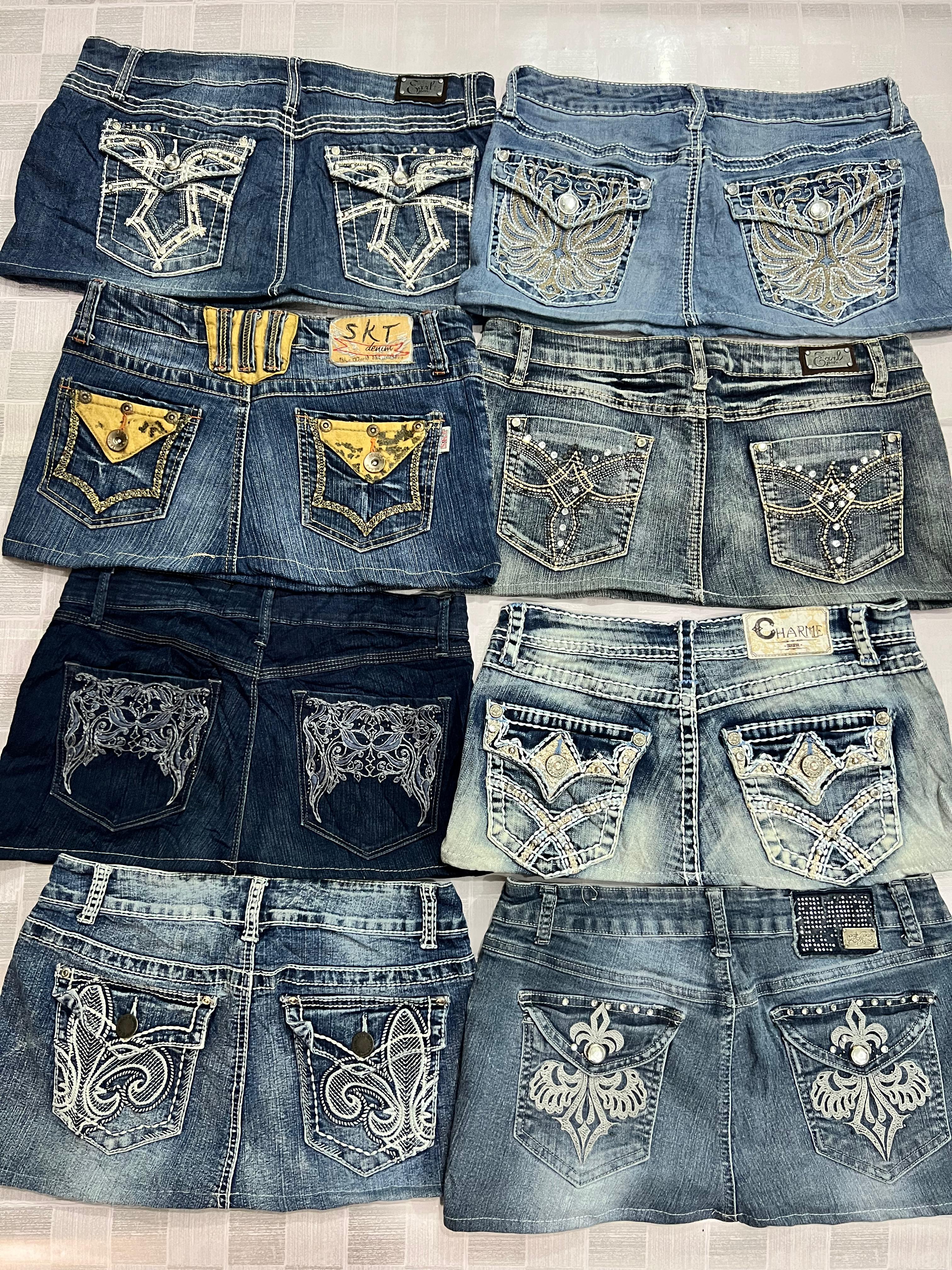 Saia Mini Decorada Feminina R387 Upcycled