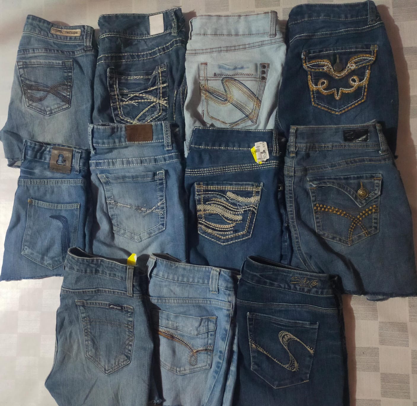 SILVER AND OTHER MIX BRANDS MINI SHORTS (ID 1108)