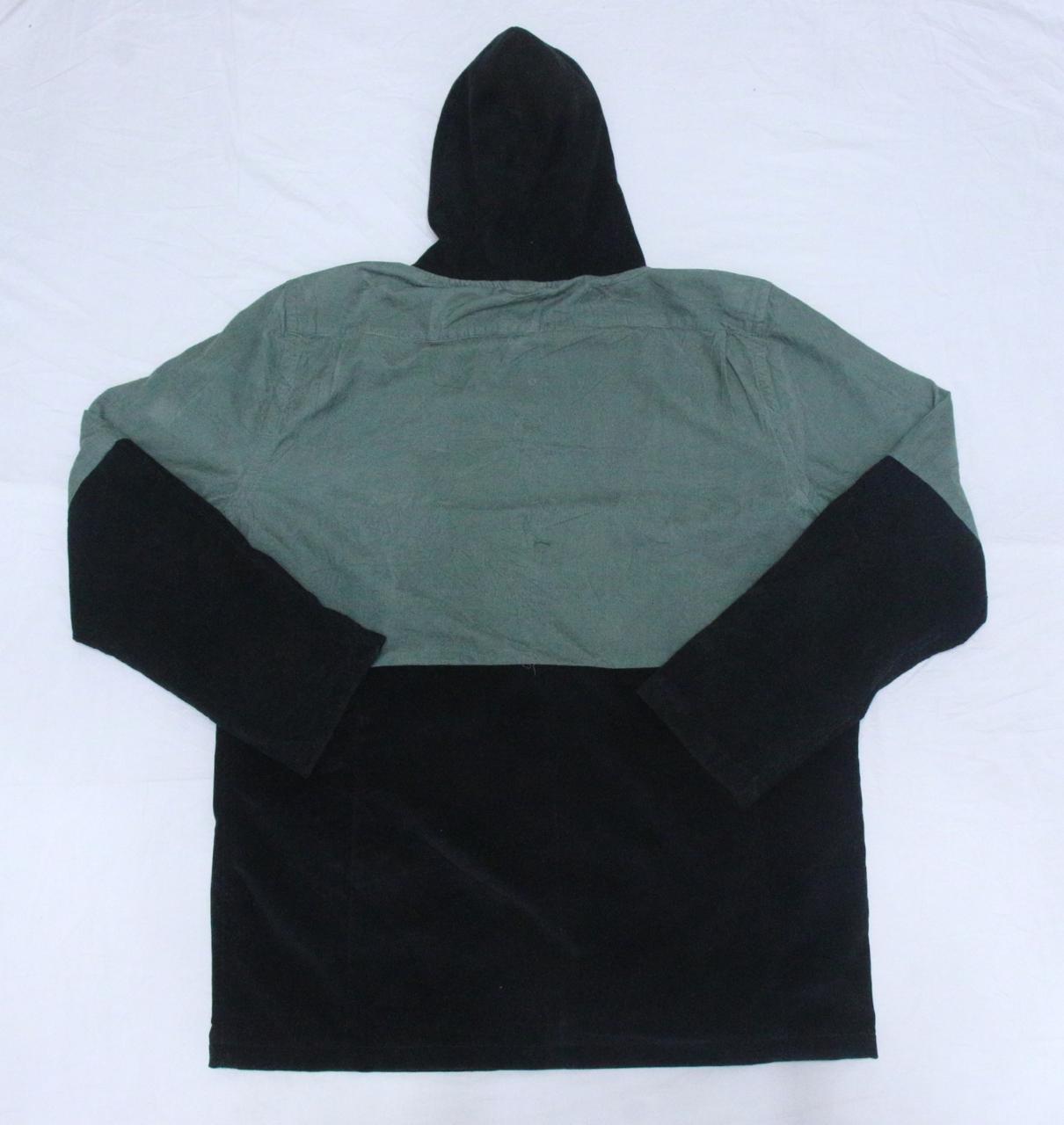 CR1195 Upcycled Hooded Corduroy Shirt Jacket