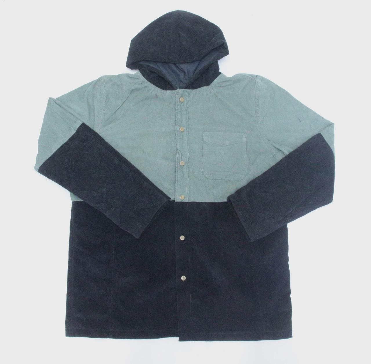 Chaqueta de camisa con capucha de pana reciclada C..