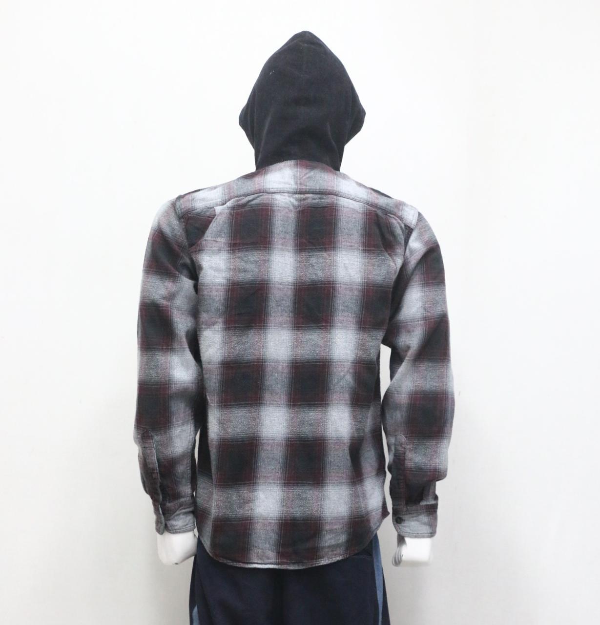 CR1196 Upcycled Hooded Flannel Shirt