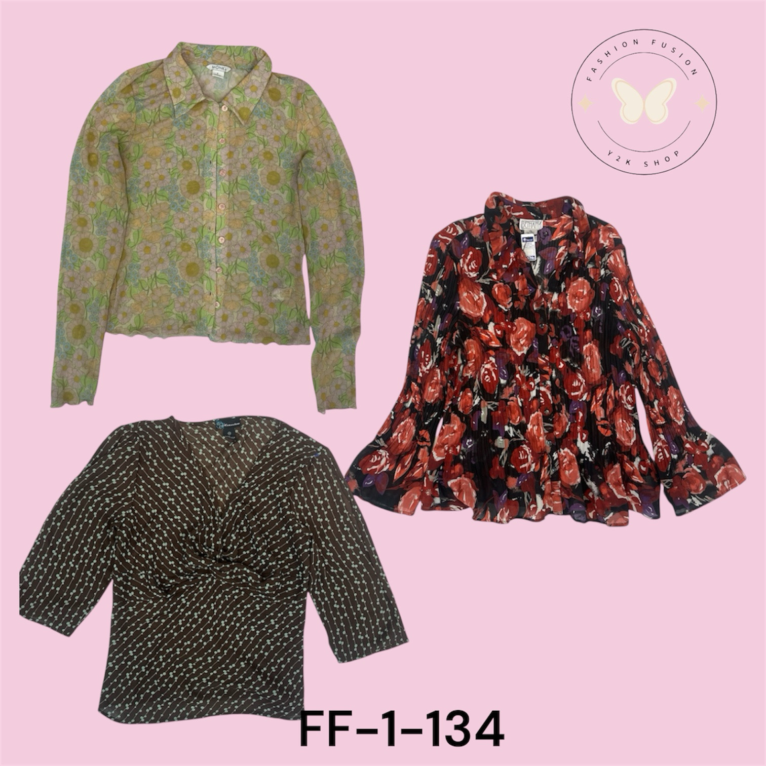Women’s Poly Printed L/S Blouse (FF-1-134)