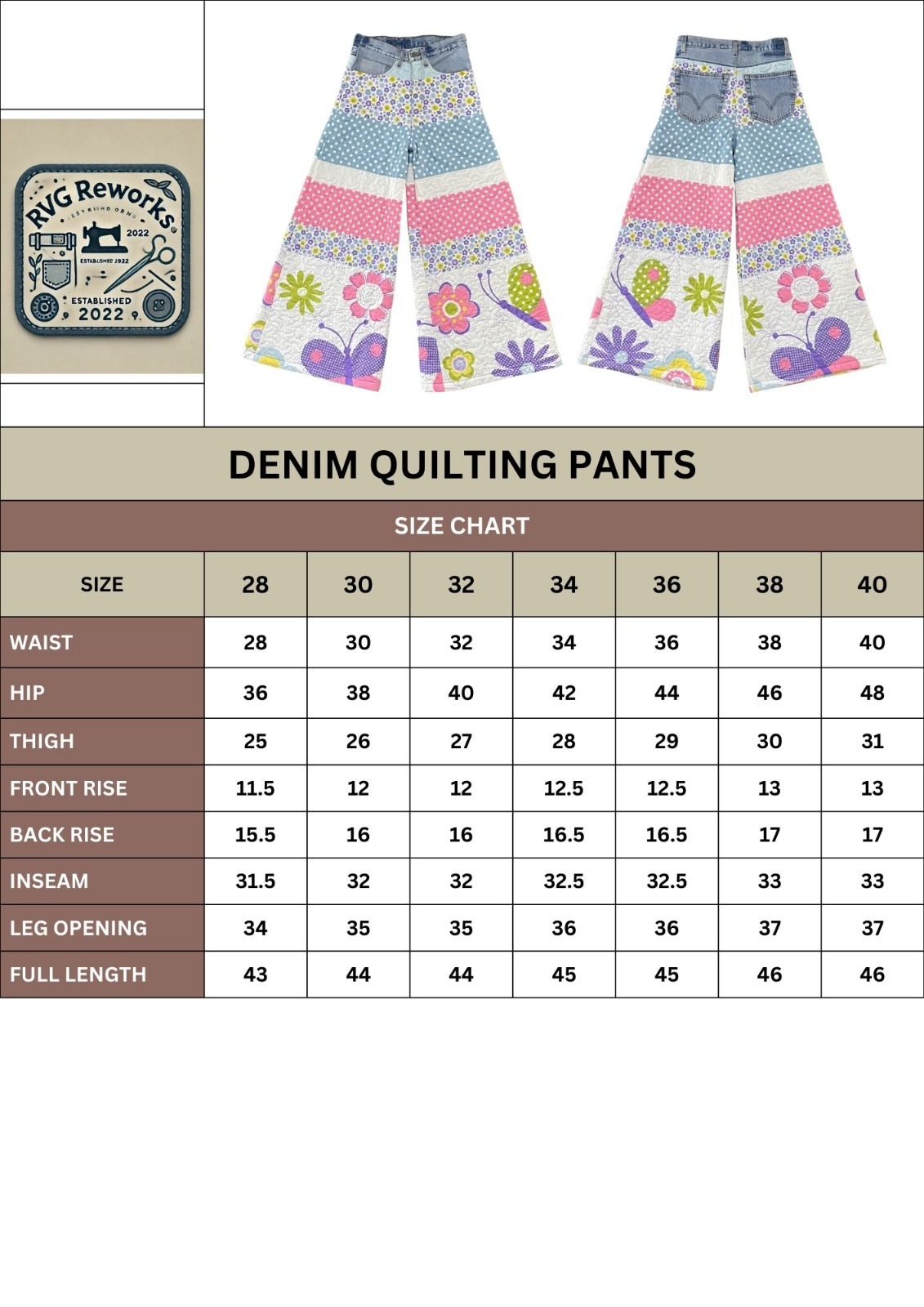 Upcycled Quilted Wide Leg Pants