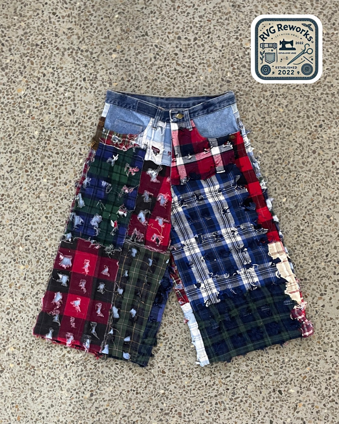 Upcycled Boro Patchwork Jorts