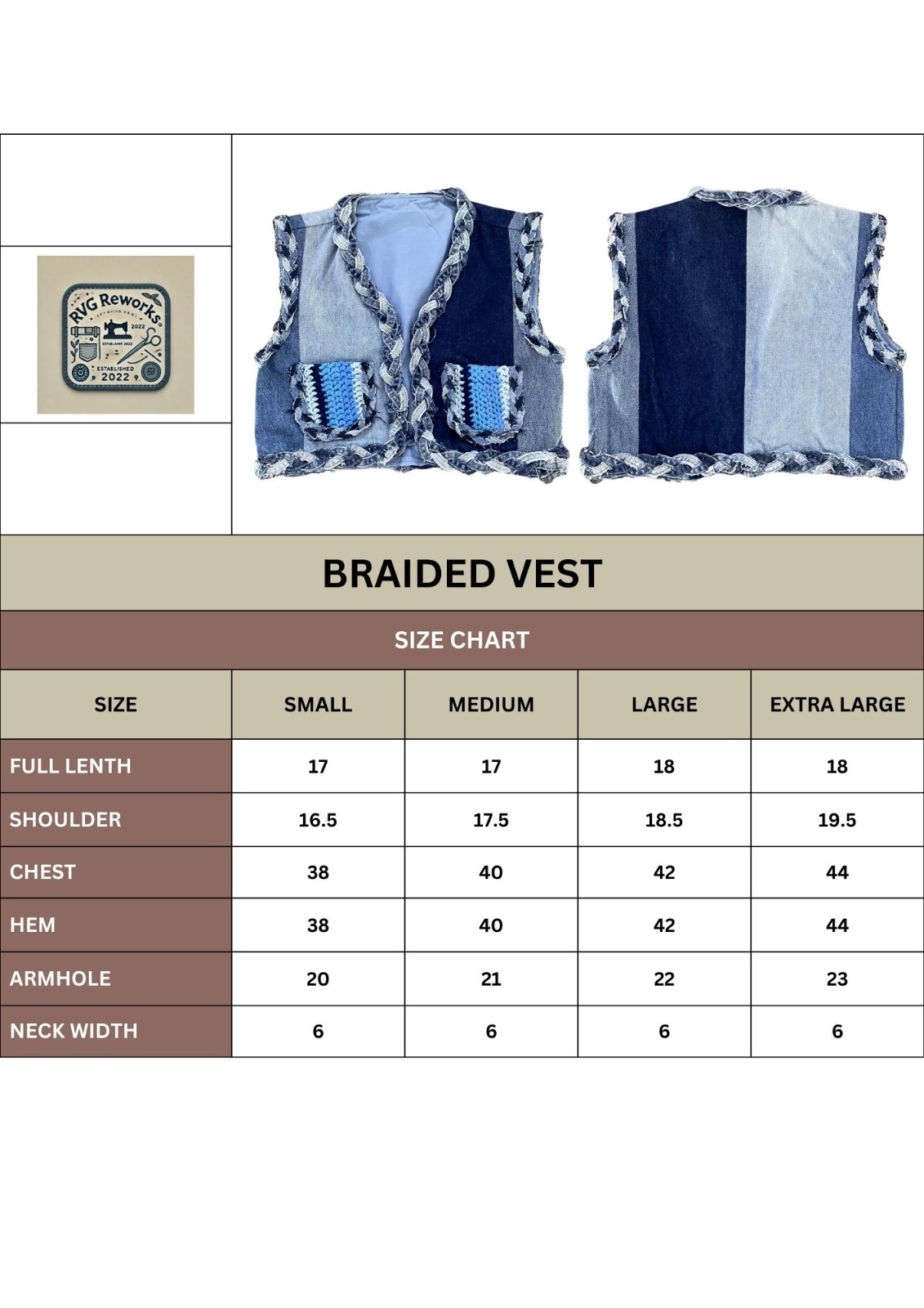 Veste en patchwork de denim tressé recyclé