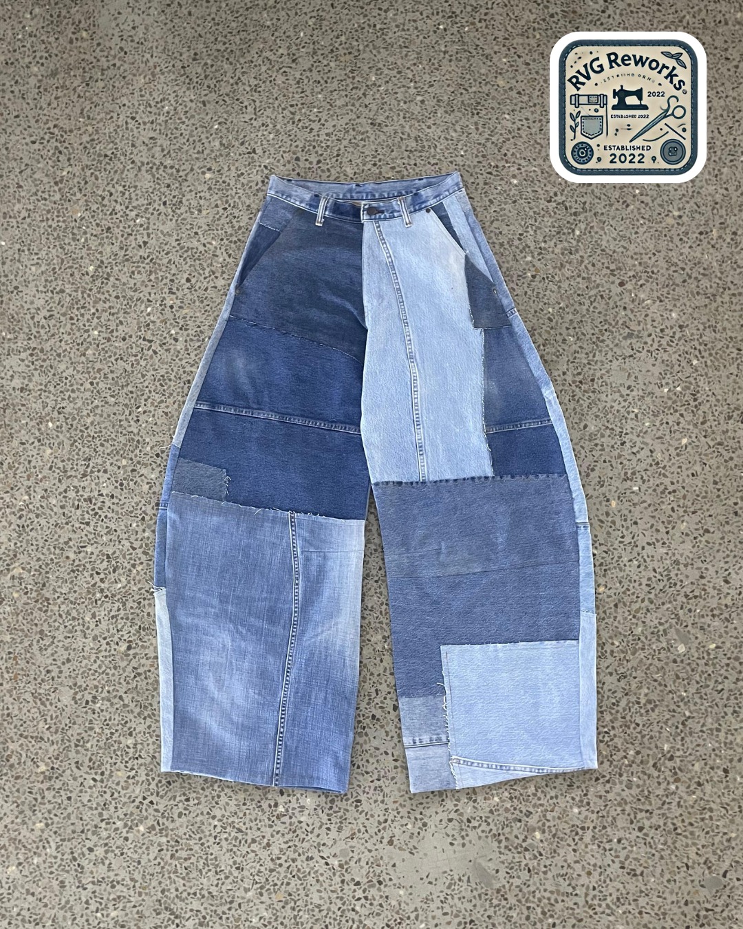 Upcycled Patchwork Balloon Denim Pant