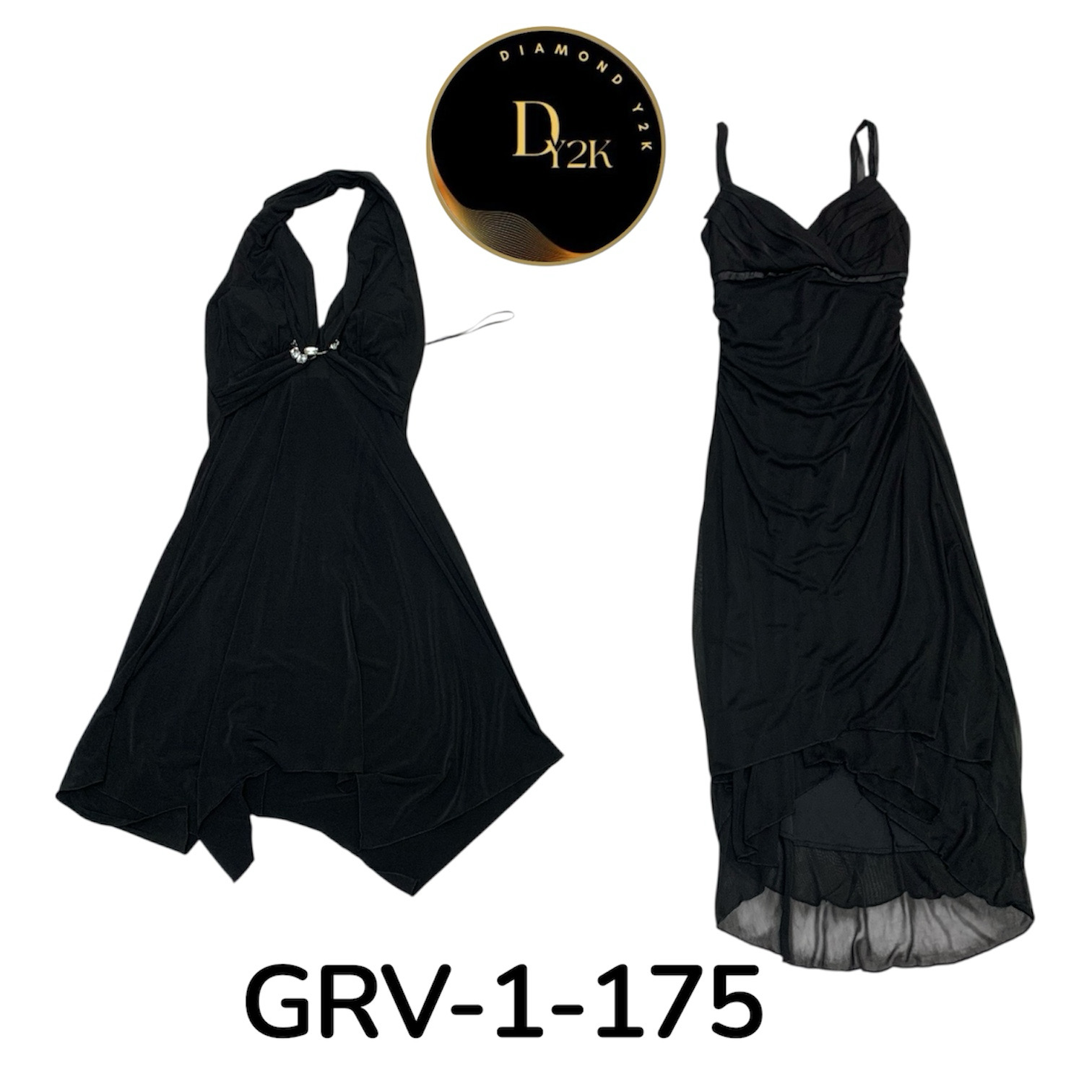 Vintage Y2K Black Poly Dress – Timeless Retro Aest..
