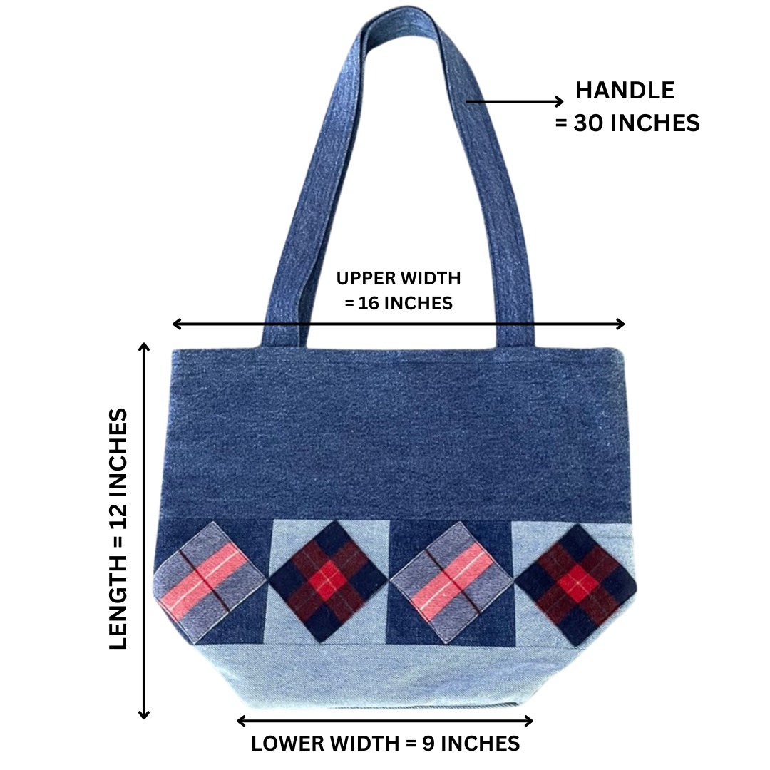 Upcycled Patchwork Denim Einkaufstasche