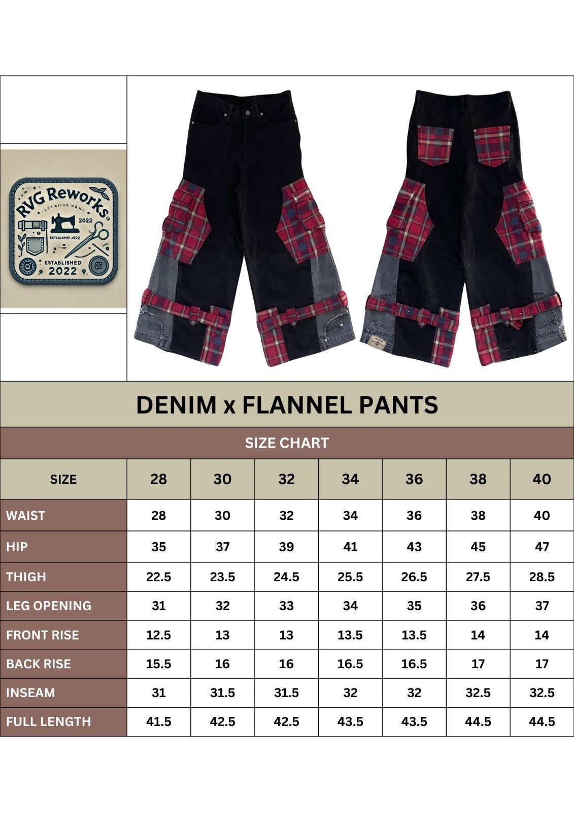 Upcycled Plaid Cargo Patchwork Pants