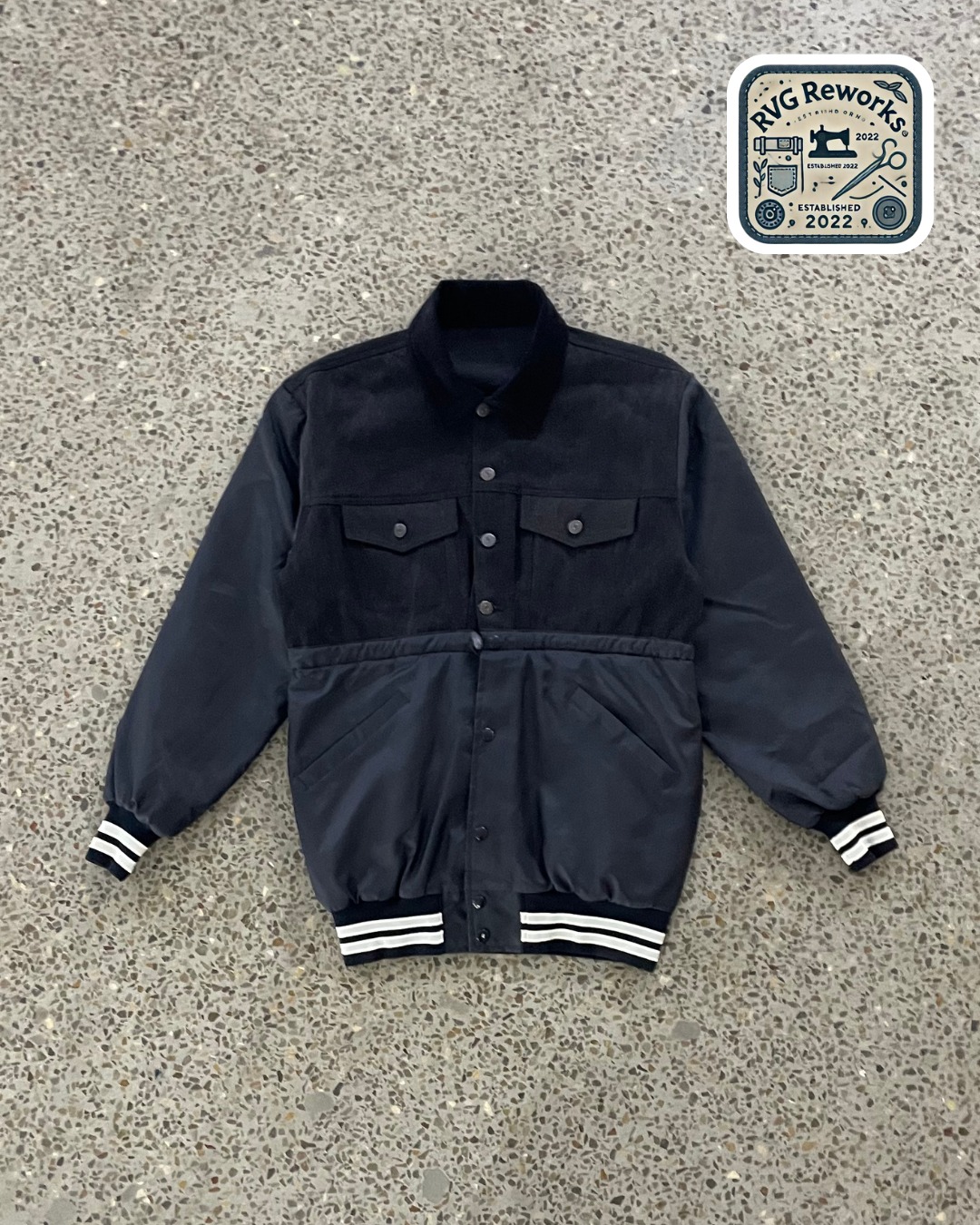 Chaqueta bomber de contraste reciclada